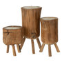 Voir la diapositive 1 : Paris Prix Lot de 3 Bougies en Bois  Trépied  25cm Naturel