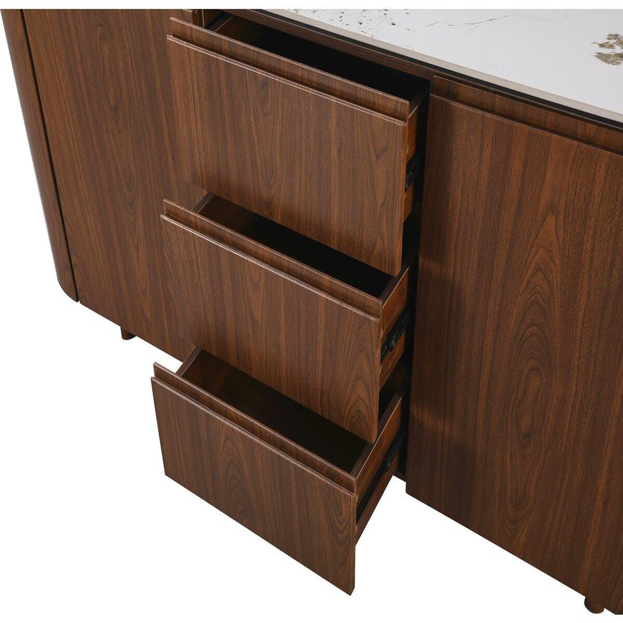 Voir la diapositive 4 : Habitat et Jardin Buffet en bois avec plateau en céramique  stonea  - 180 x 40 x 85 cm - marron