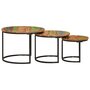 Voir la diapositive 3 : VIDAXL Tables gigognes 3 pcs bois massif de recuperation
