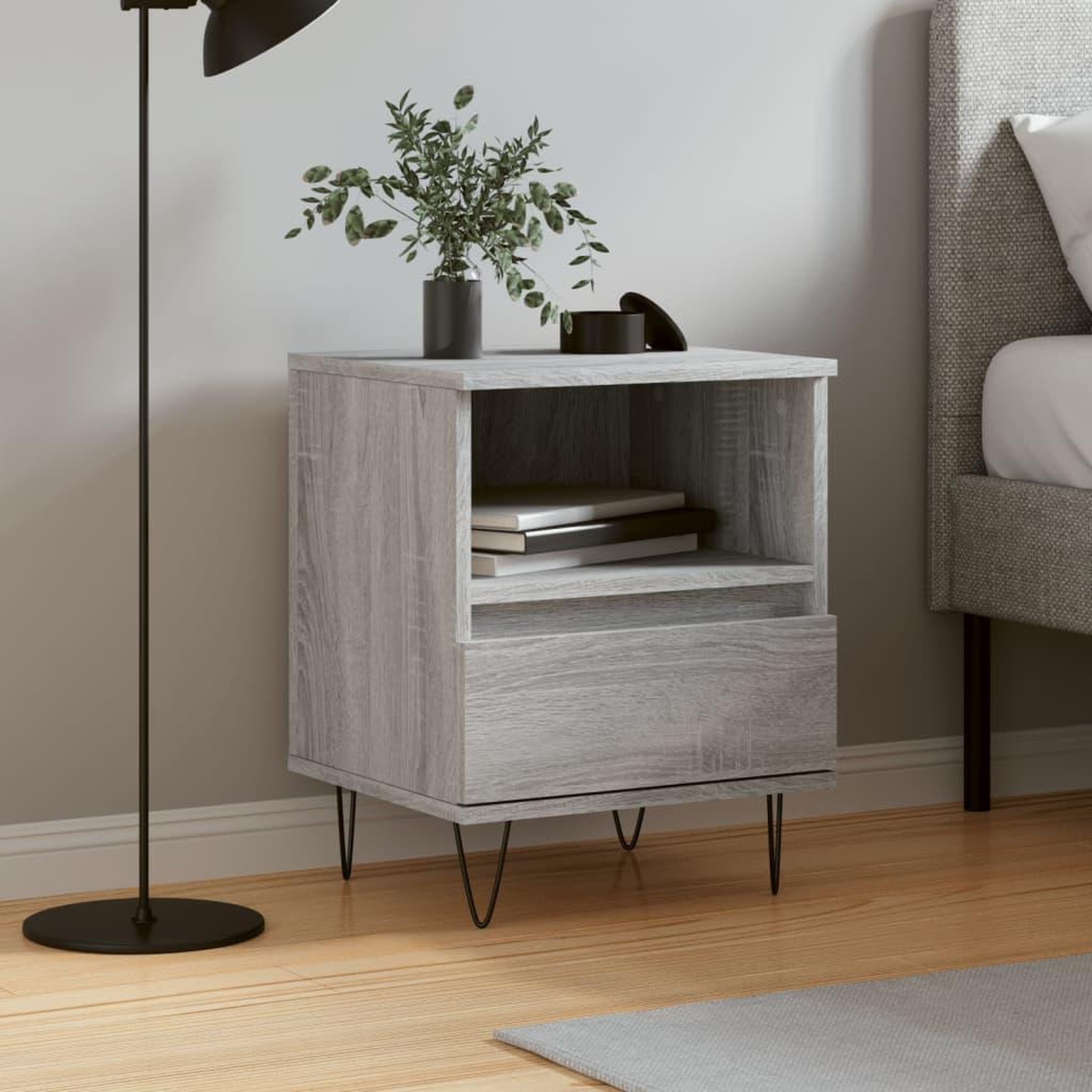 VIDAXL Table de chevet sonoma gris 40x35x50 cm bois d'ingenierie