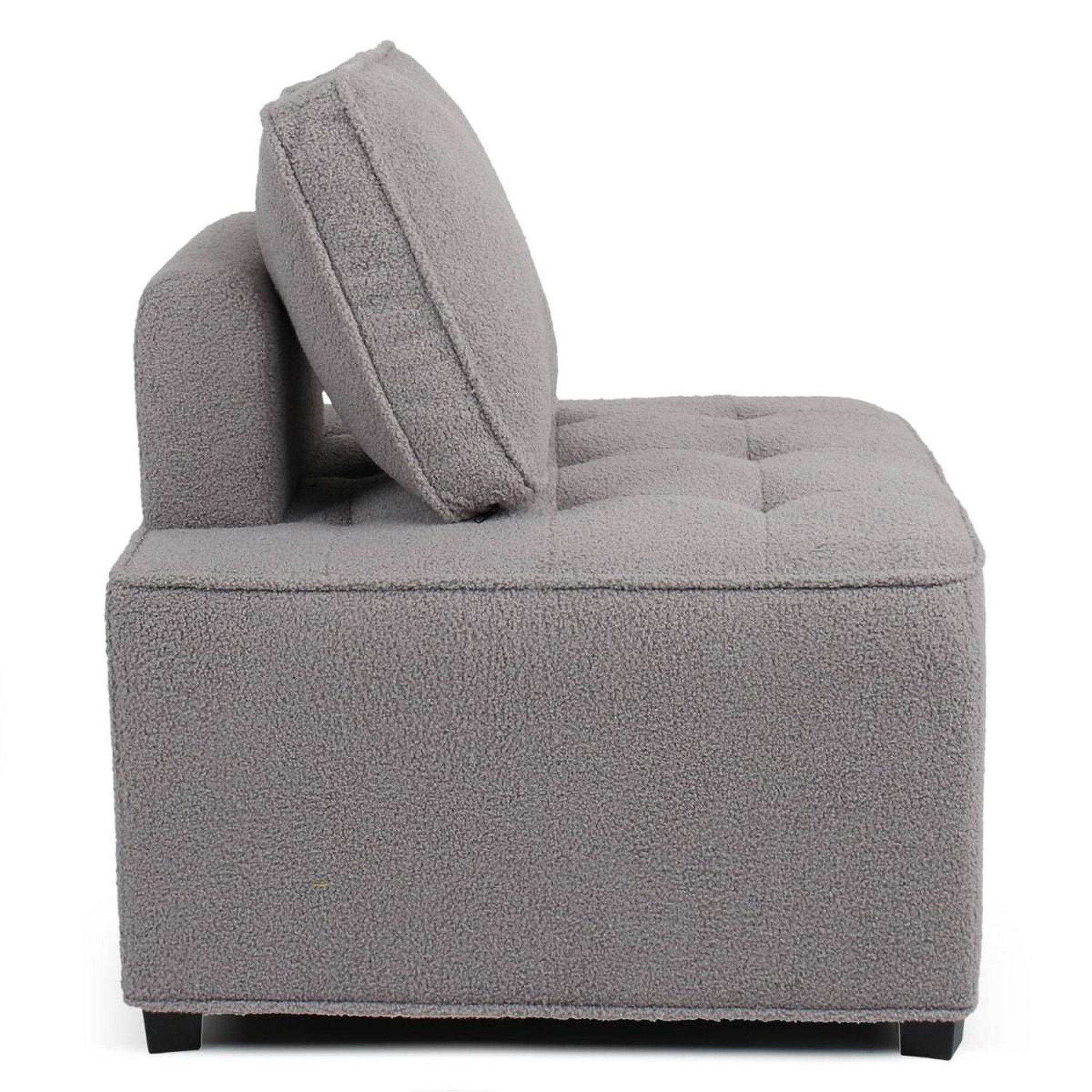 Voir la diapositive 4 : Paris Prix Module fauteuil  bouclette  82cm gris