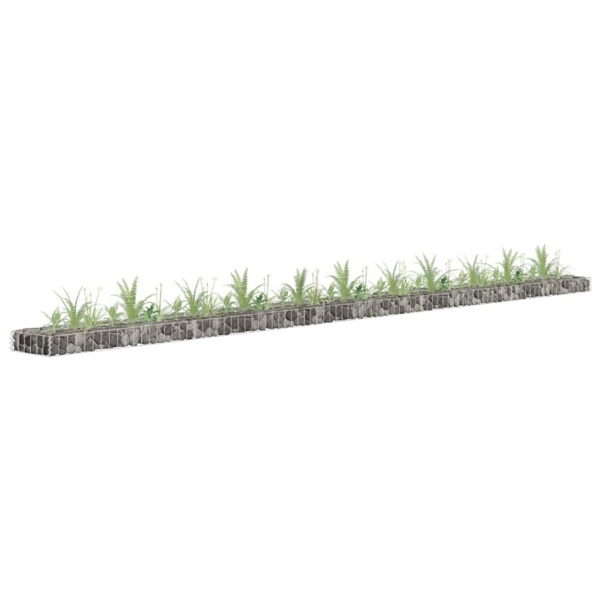 VIDAXL Lit sureleve a gabion Acier galvanise 450x30x10 cm
