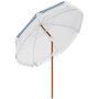Voir la diapositive 1 : OUTSUNNY Parasol inclinable de jardin Ø 213 cm style vintage franges bleu blanc