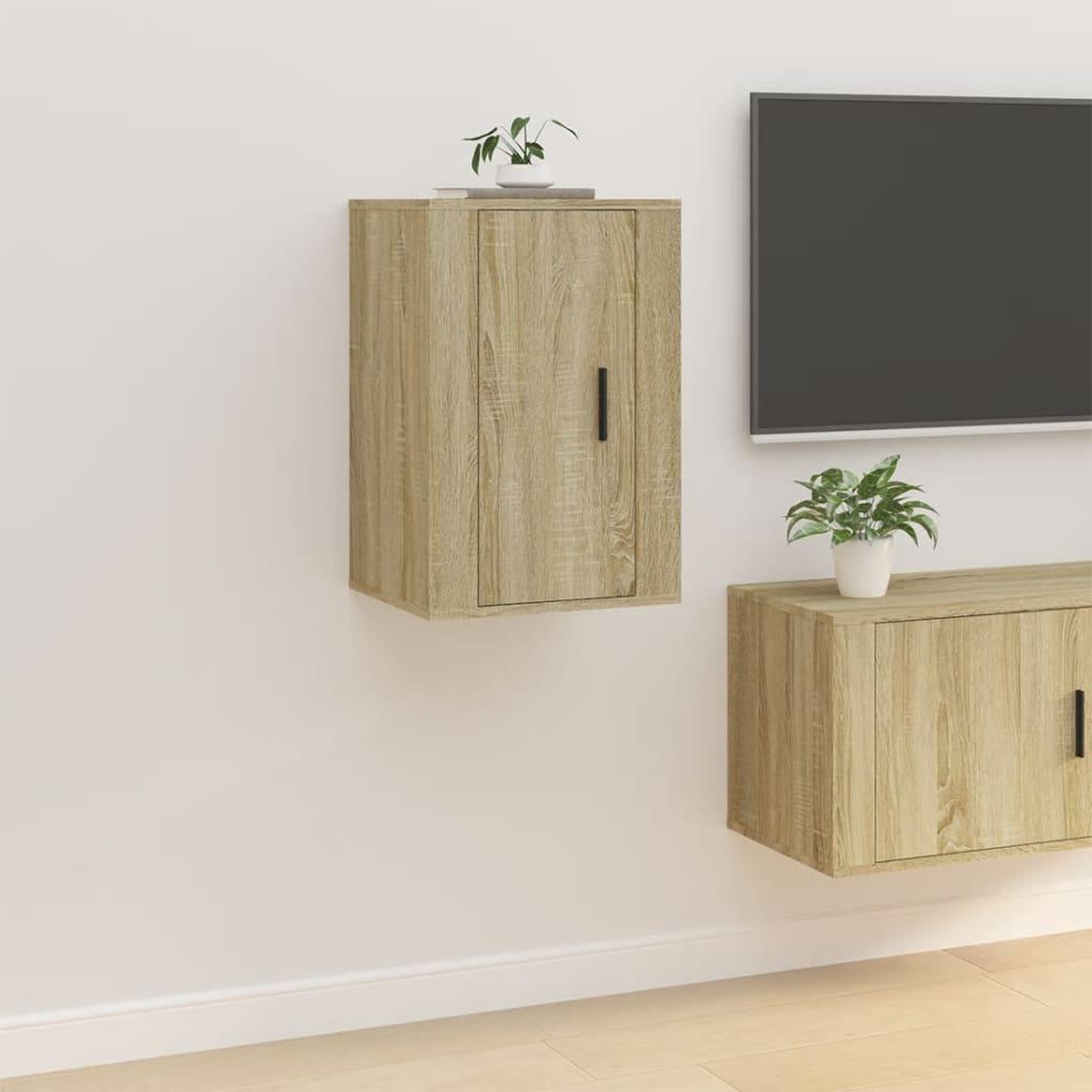Voir la diapositive 4 : VIDAXL Meubles TV muraux 2 pcs Chene sonoma 40x34,5x60 cm