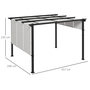 Voir la diapositive 3 : OUTSUNNY Pergola 3 toiles coulissantes - dim. 3,57L x 2,96l x 2,35H m - acier époxy noir polyester haute densité gris