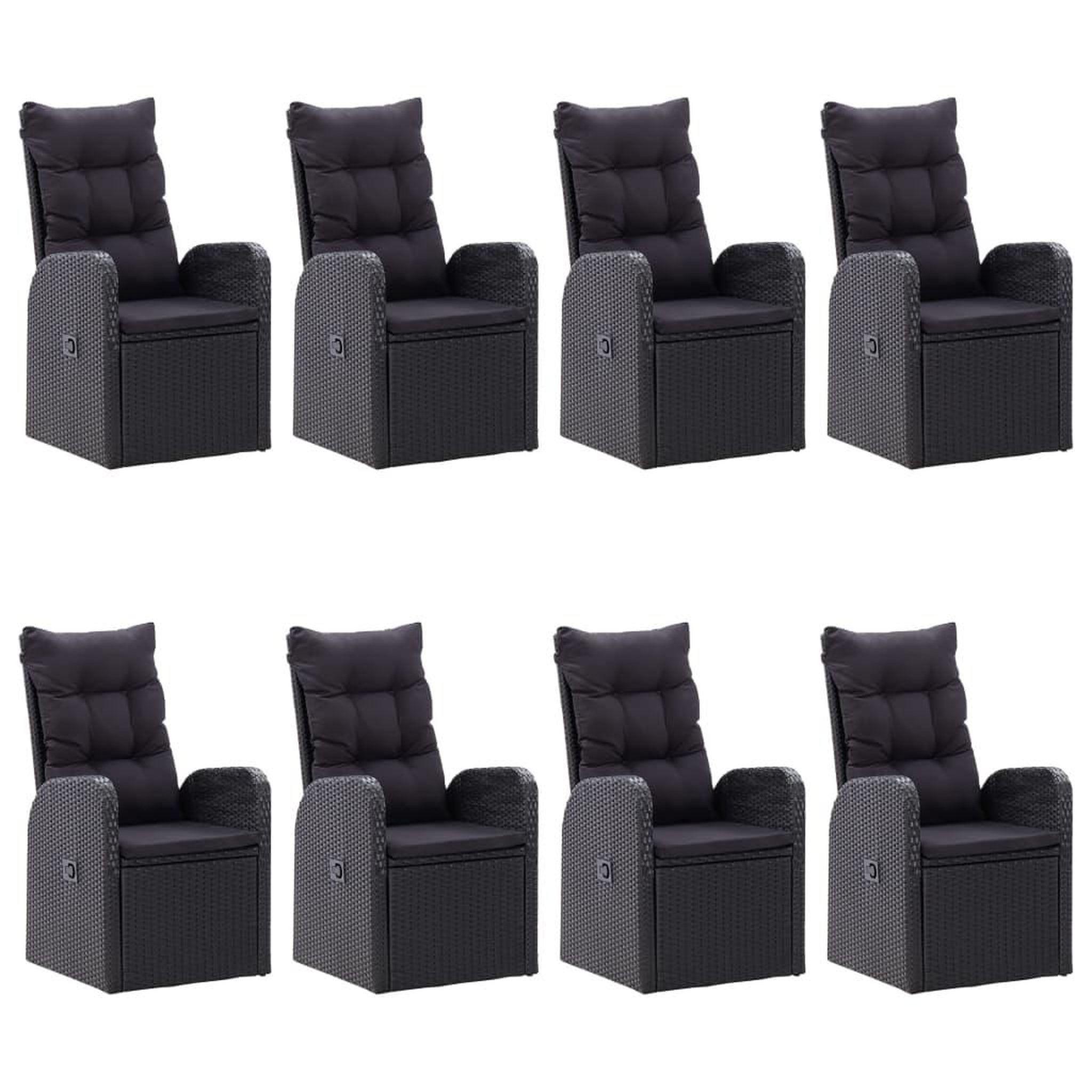 Voir la diapositive 5 : VIDAXL Ensemble a manger de jardin 9 pcs Noir