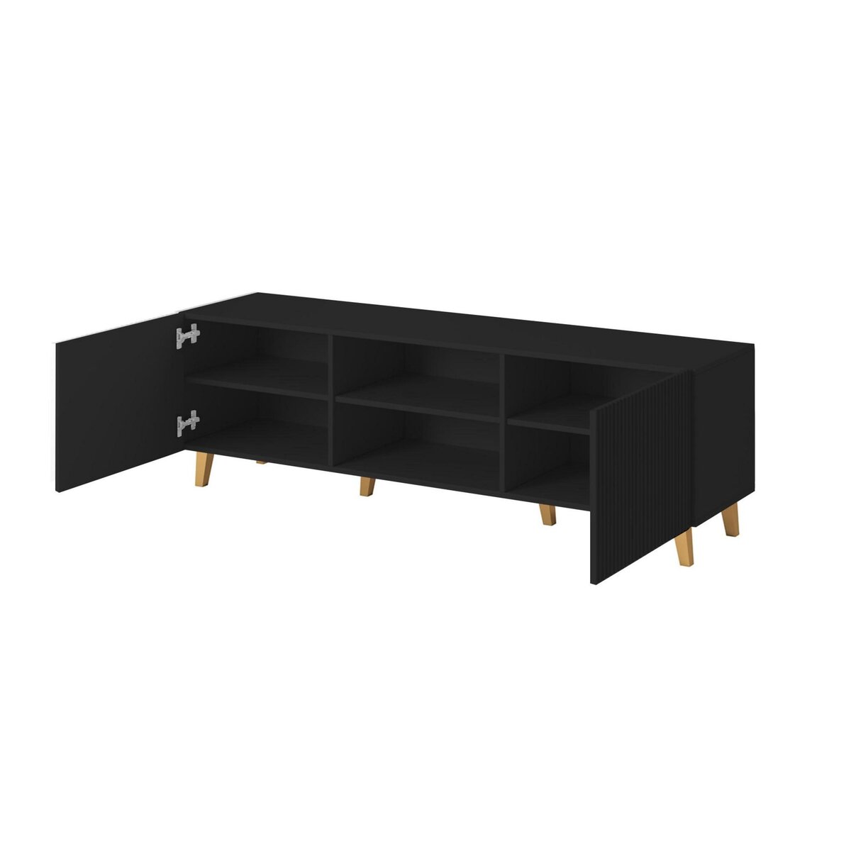 BEST MOBILIER Sanna - meuble tv - 2 portes et 2 niches - 150 cm