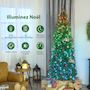 Voir la diapositive 4 : HOMCOM Sapin de Noël artificiel LED H.180 cm 899 branches télécommande 12 modes timer vert