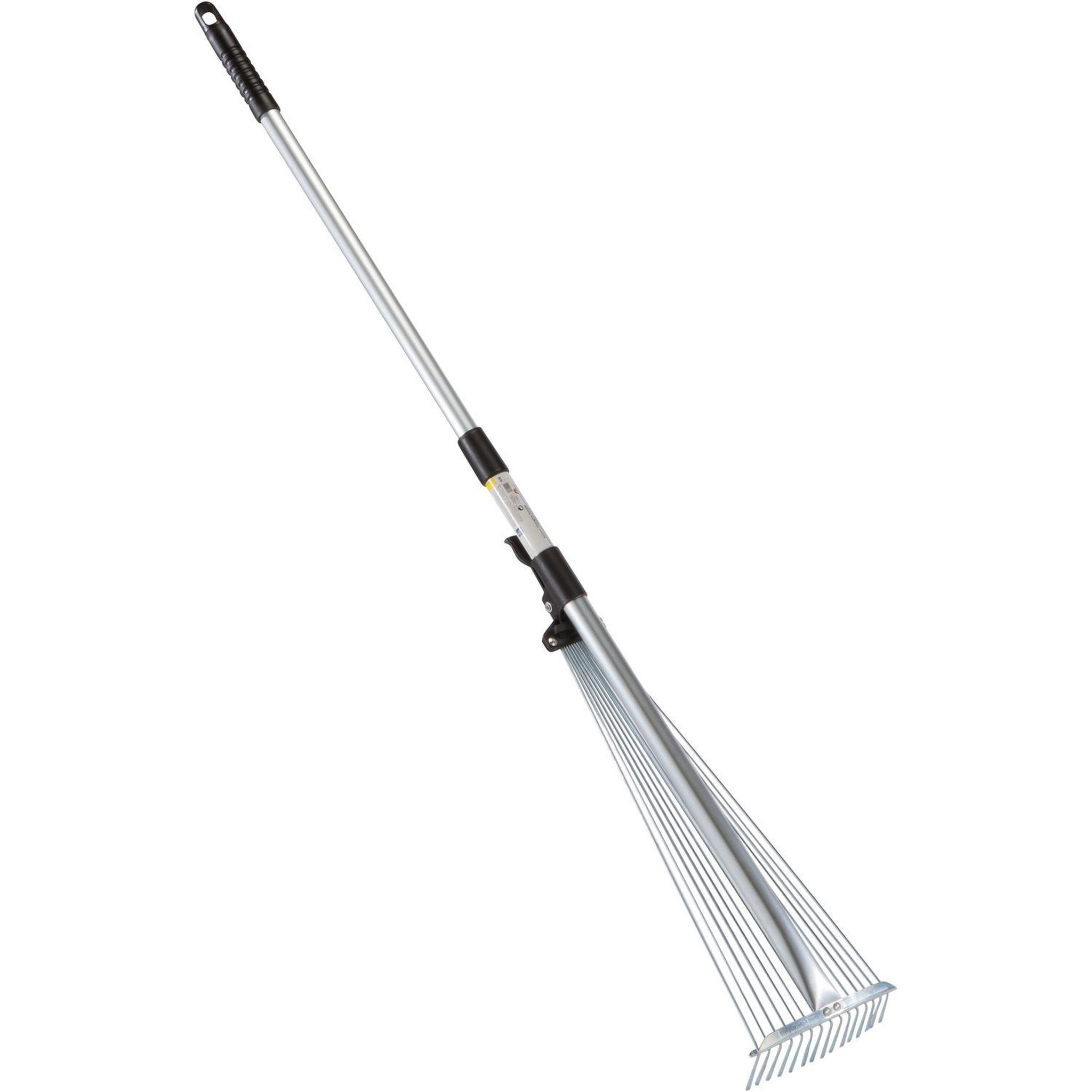 GARDENSTAR Rateau à gazon 15 dents à manche telescopique 122 à 154 cm
