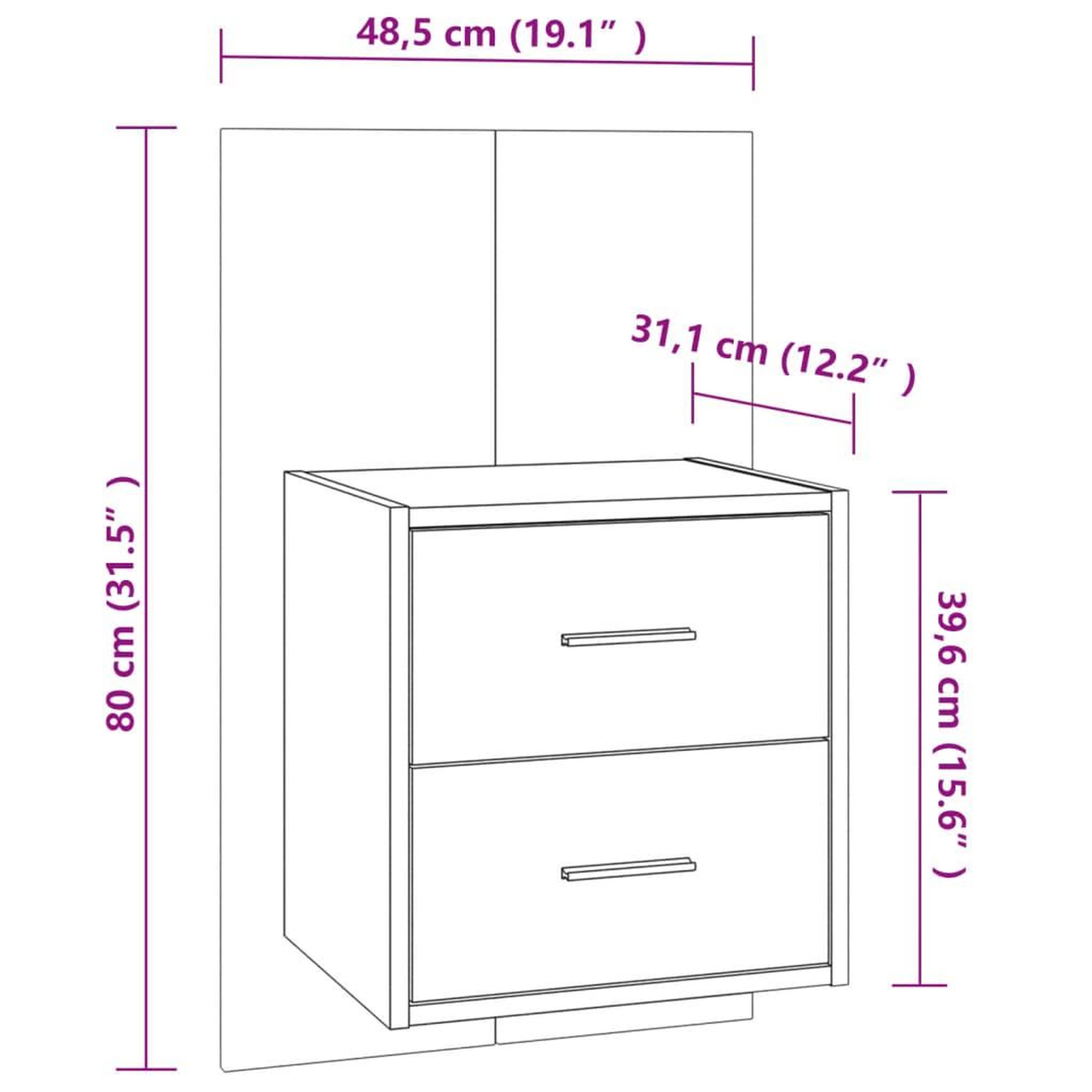 Voir la diapositive 6 : VIDAXL Table de chevet murale Chene marron