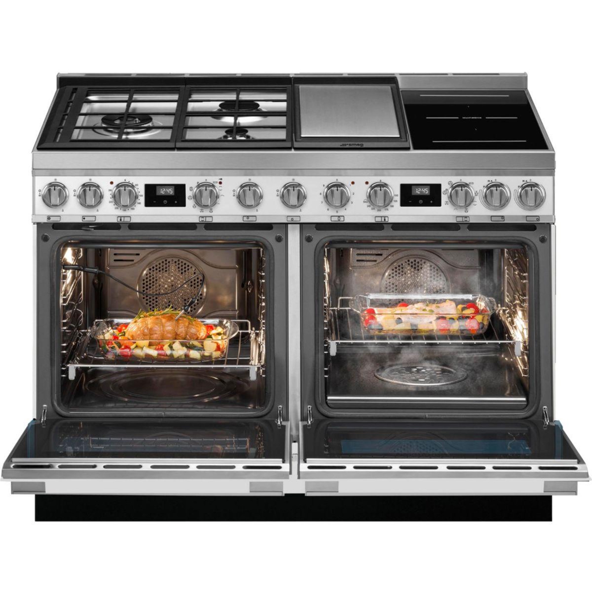 Voir la diapositive 4 : SMEG Piano de cuisson mixte cpf120igmpwh