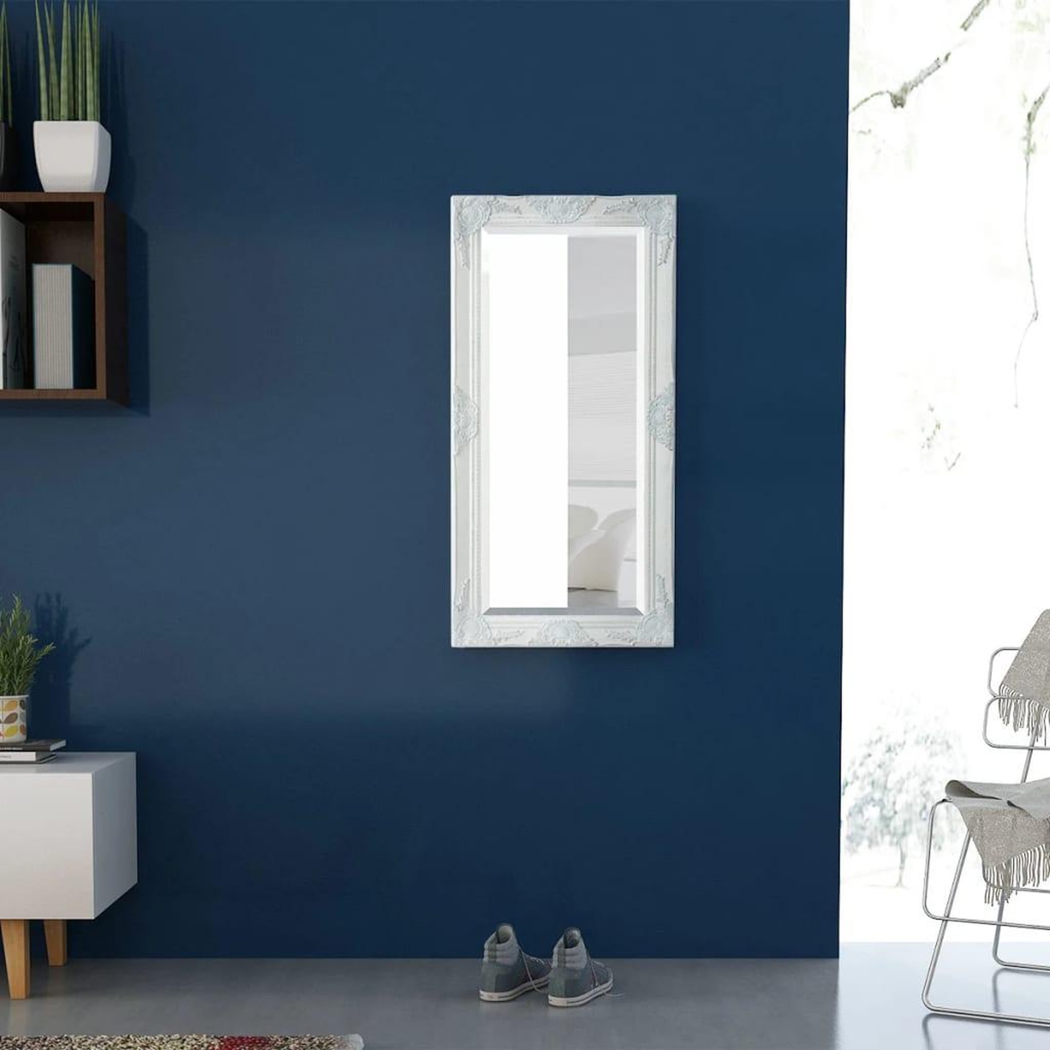 Voir la diapositive 3 : VIDAXL Miroir mural style baroque 100x50 cm blanc