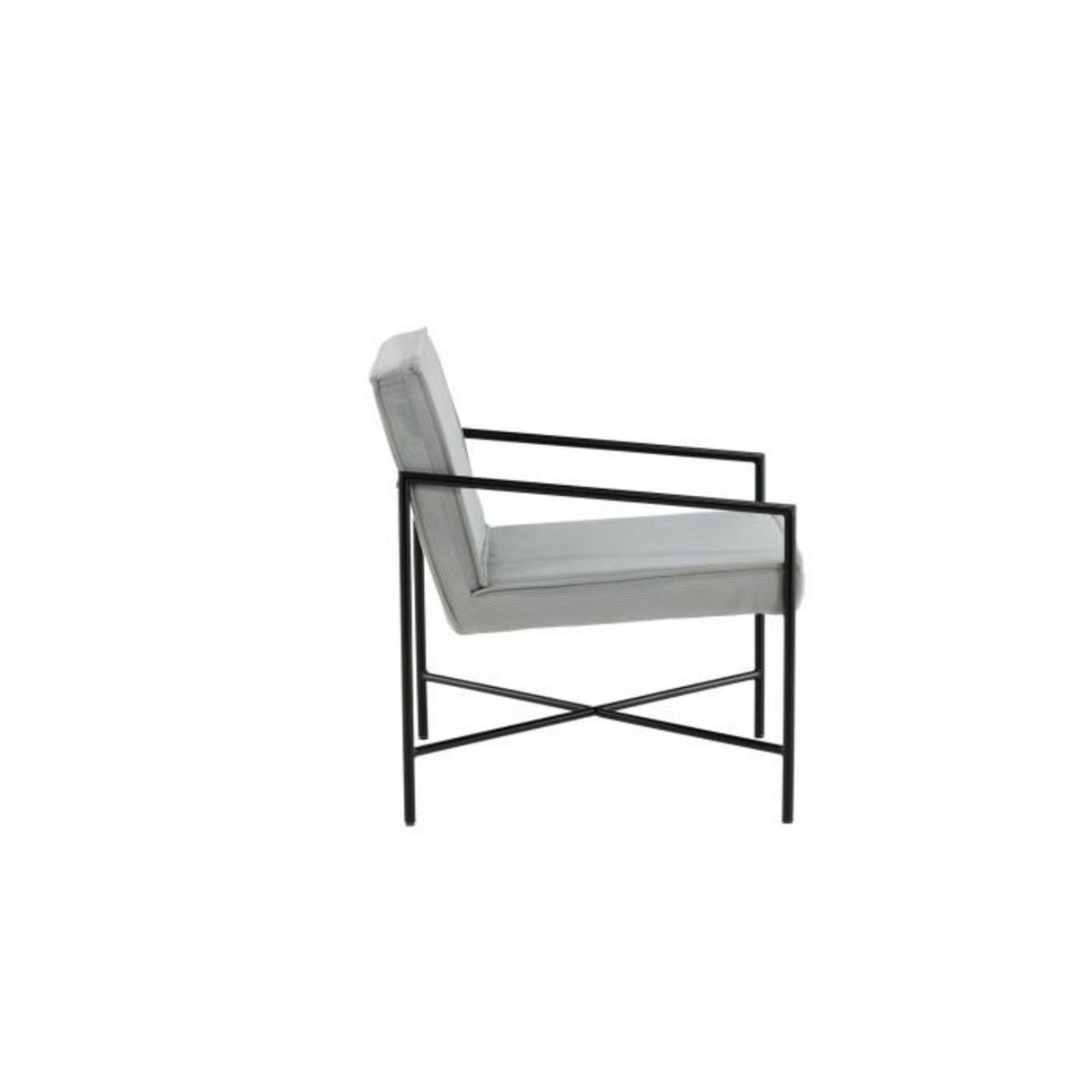 Paris Prix Fauteuil Design Velours Côtelé  Rakel  78cm Gris