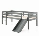 Paris Prix Lit Enfant Surélevé & Toboggan  Pino  90x200cm Gris