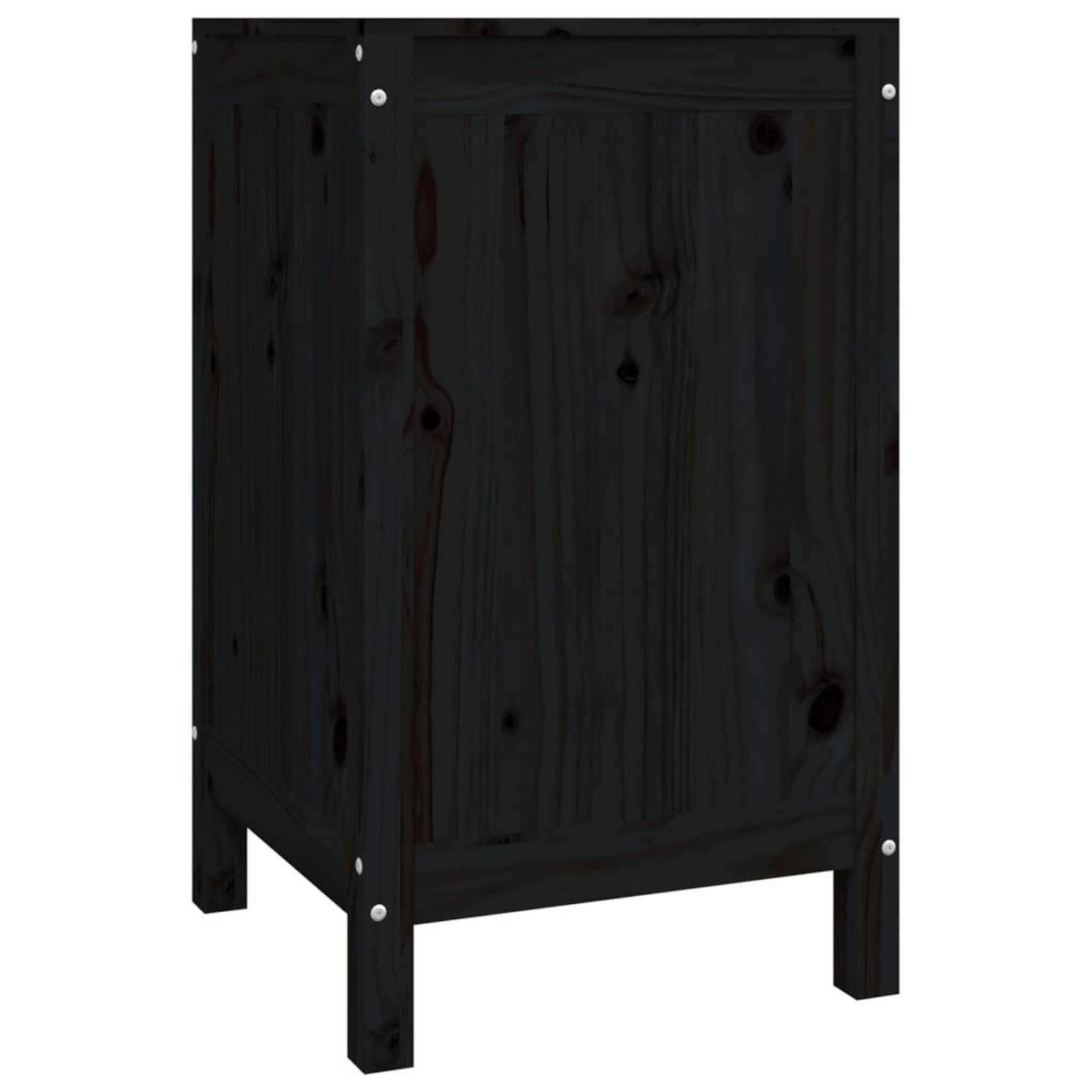 Voir la diapositive 5 : VIDAXL Boîte a linge Noir 44x44x76 cm Bois massif de pin