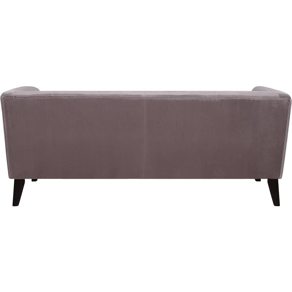 Habitat et Jardin Canapé droit fixe en velours  Vanessa  - 3 places - Gris clair