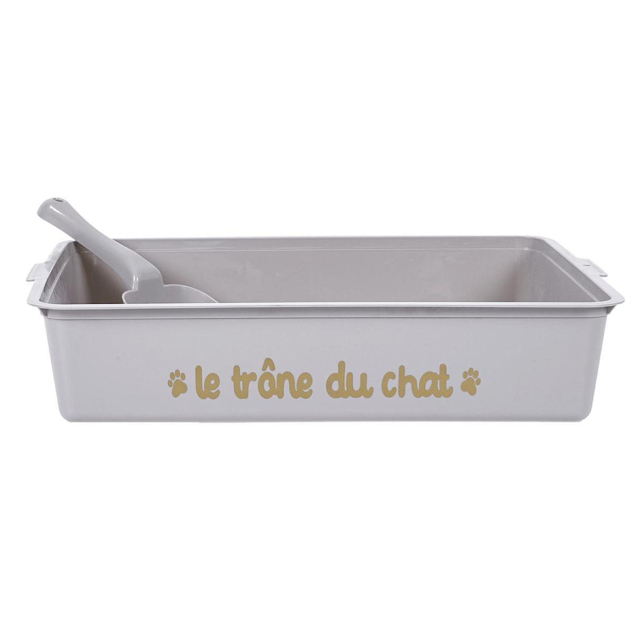 Voir la diapositive 3 : The concept Factory Bac à litière & pelle  chat  42cm gris
