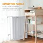 Voir la diapositive 6 : PAWHUT Barrière de sécurité parc enclos chien modulable pliable porte verrouillable intégrée 8 panneaux acier PP blanc