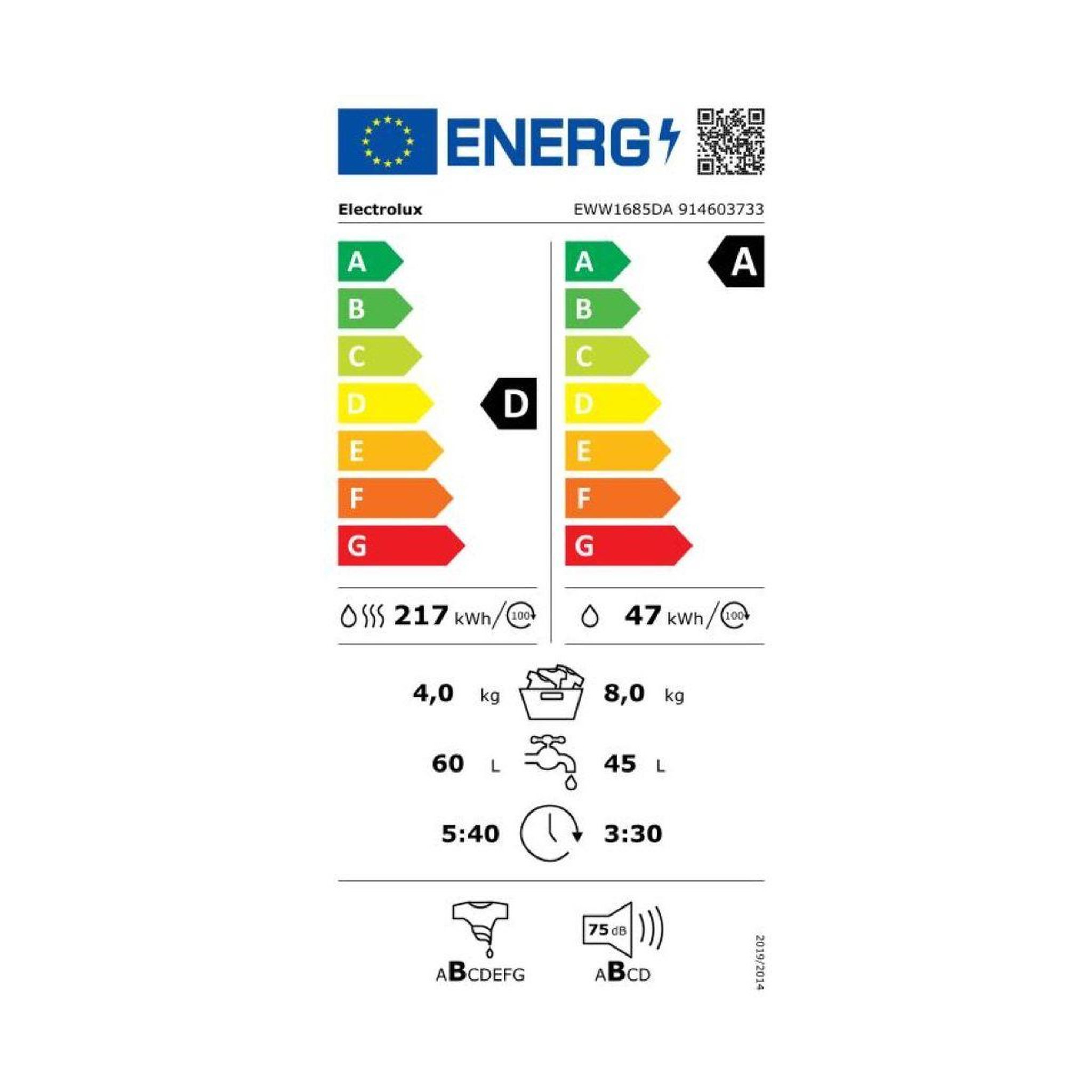 Voir la diapositive 6 : ELECTROLUX Lave linge séchant hublot eww1685da