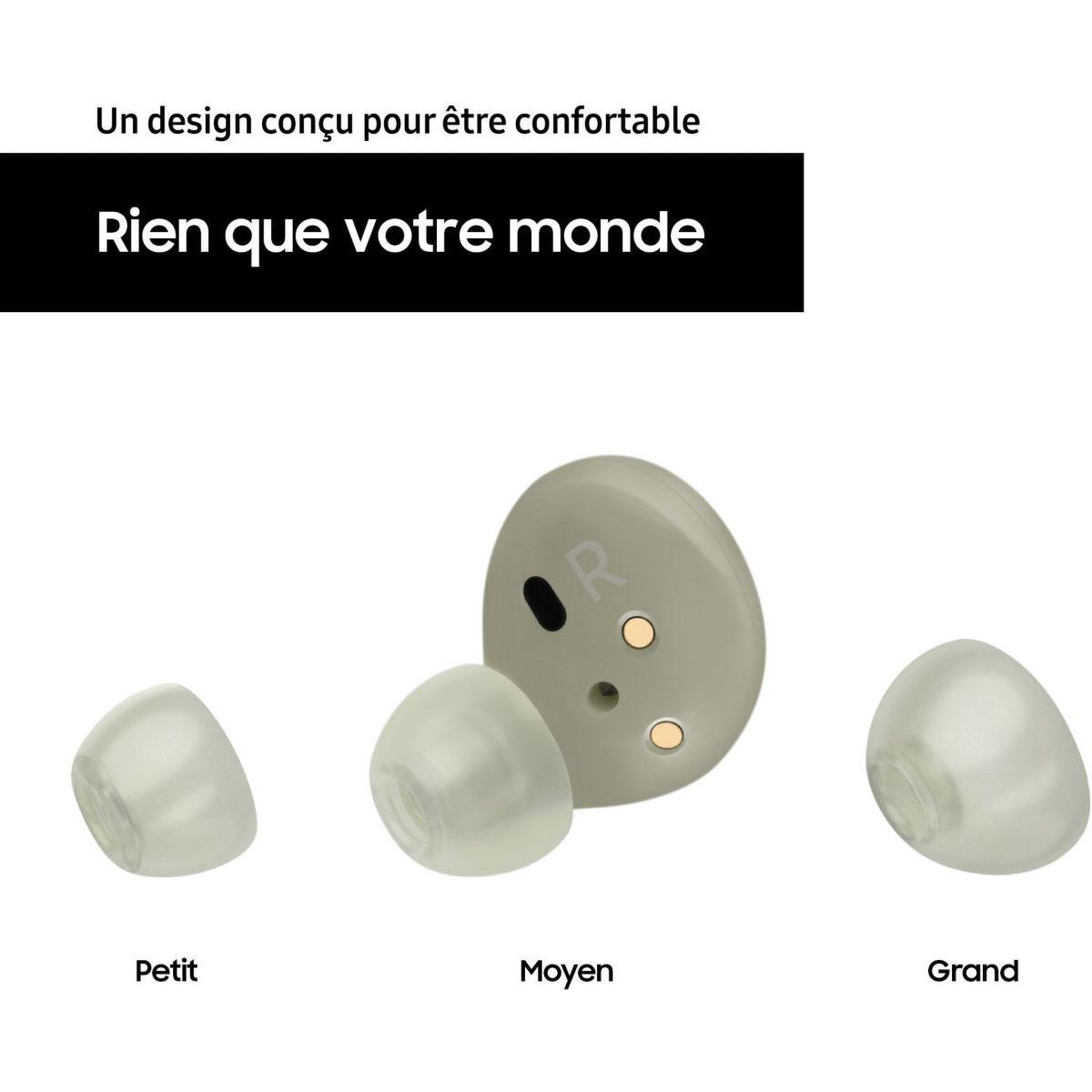 Voir la diapositive 2 : Samsung Ecouteurs Galaxy Buds2 Noir