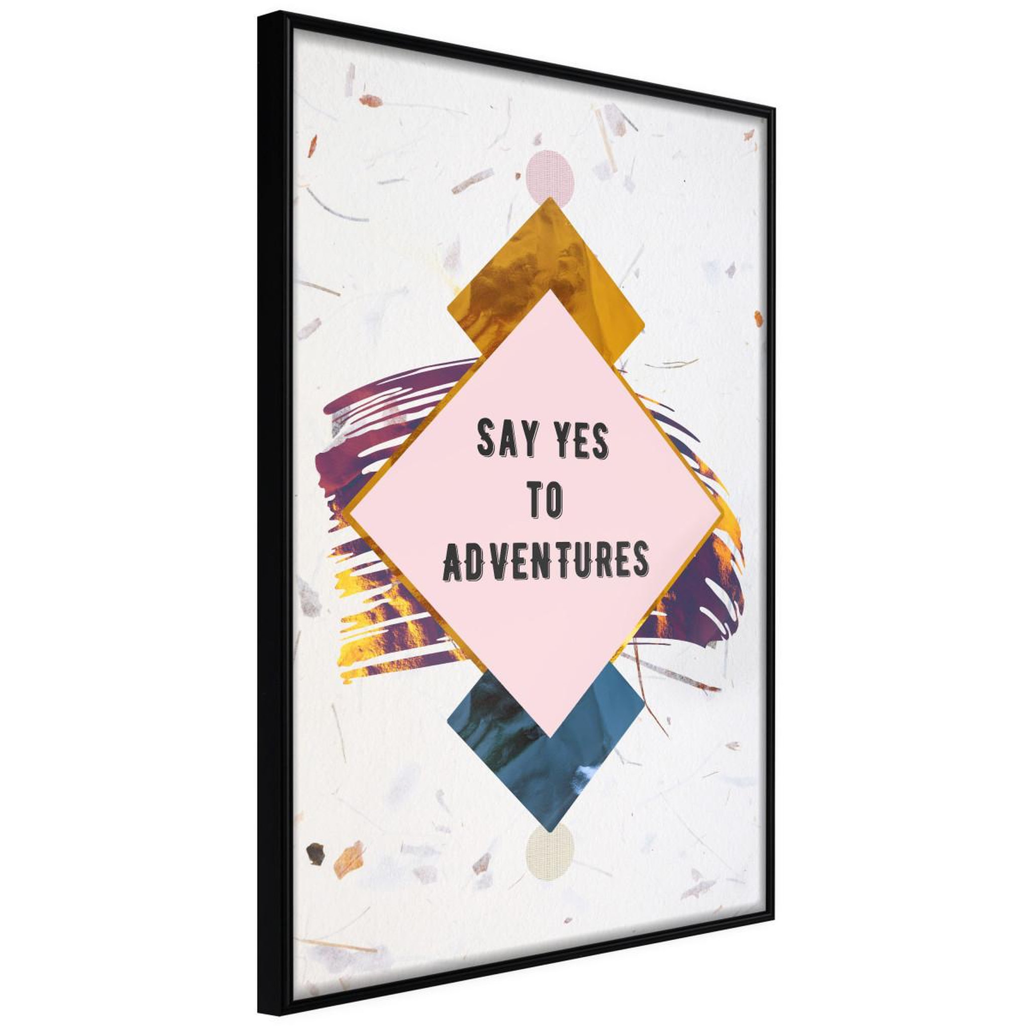 Paris Prix Affiche murale encadrée  time for adventure. Coloris disponibles : Jaune, Noir