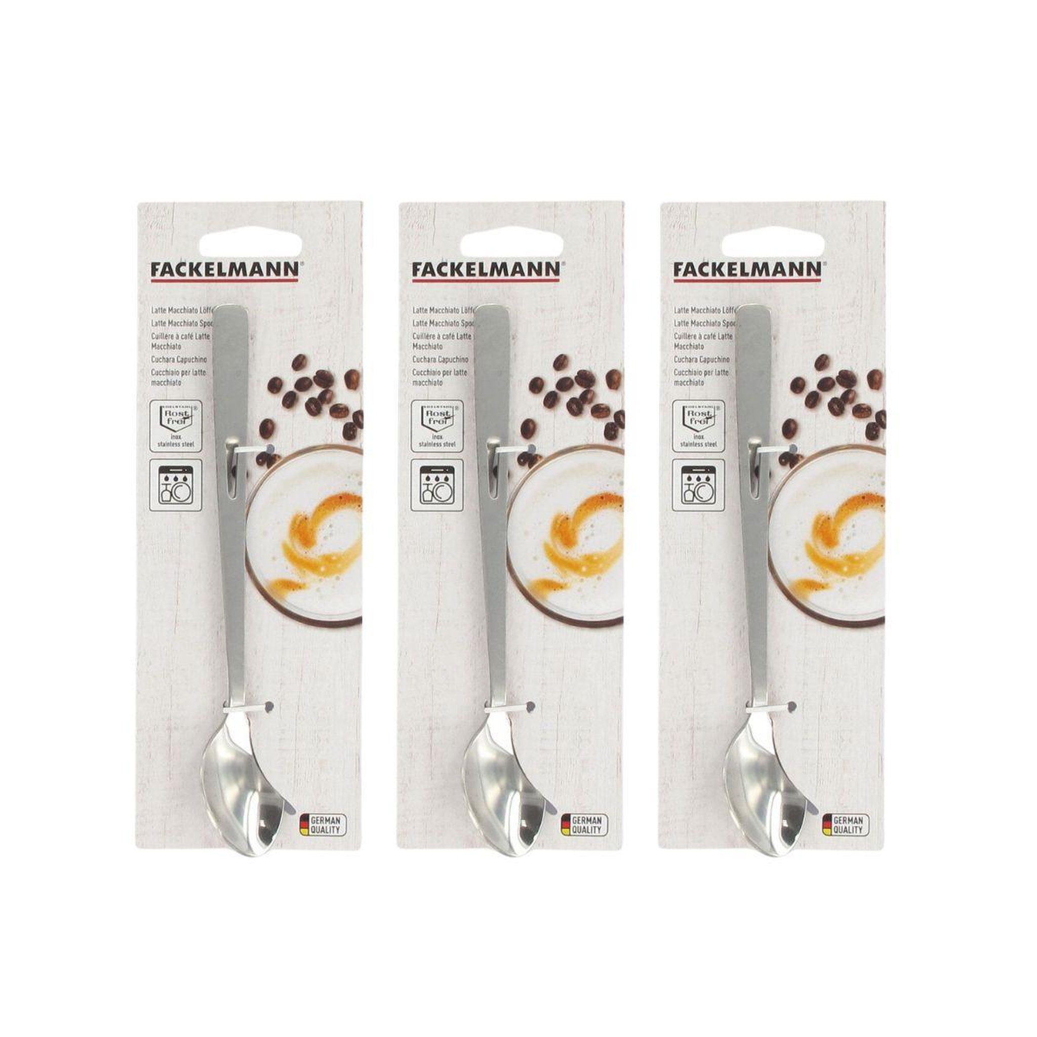 Voir la diapositive 4 : Fackelmann Lot de 3 cuillères à confiture en acier inoxydable fackelmann