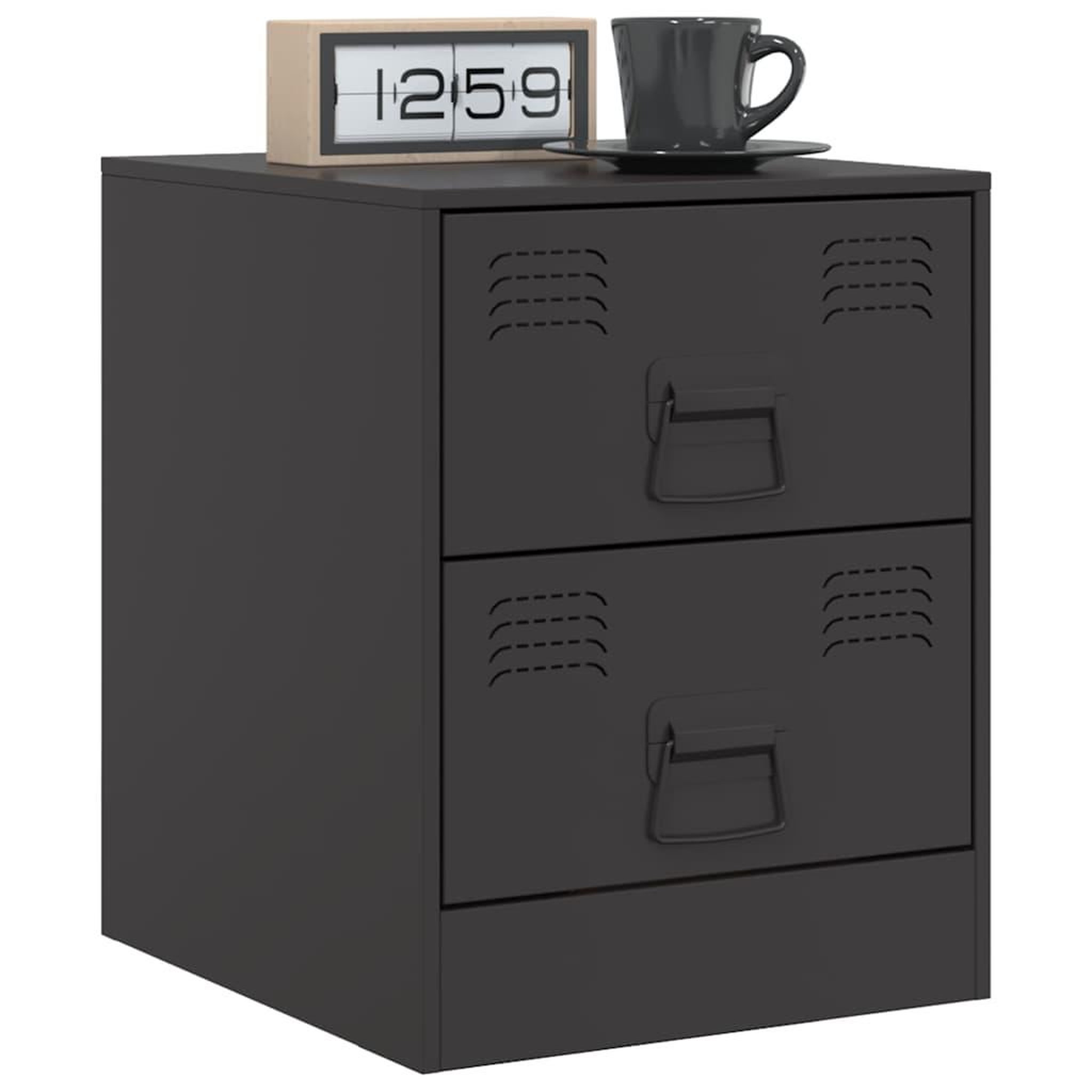 Voir la diapositive 3 : VIDAXL Tables de chevet 2 pcs noir 34,5x39x44 cm acier