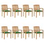 Voir la diapositive 1 : VIDAXL Chaises de jardin empilables avec coussins lot de 8 Teck solide