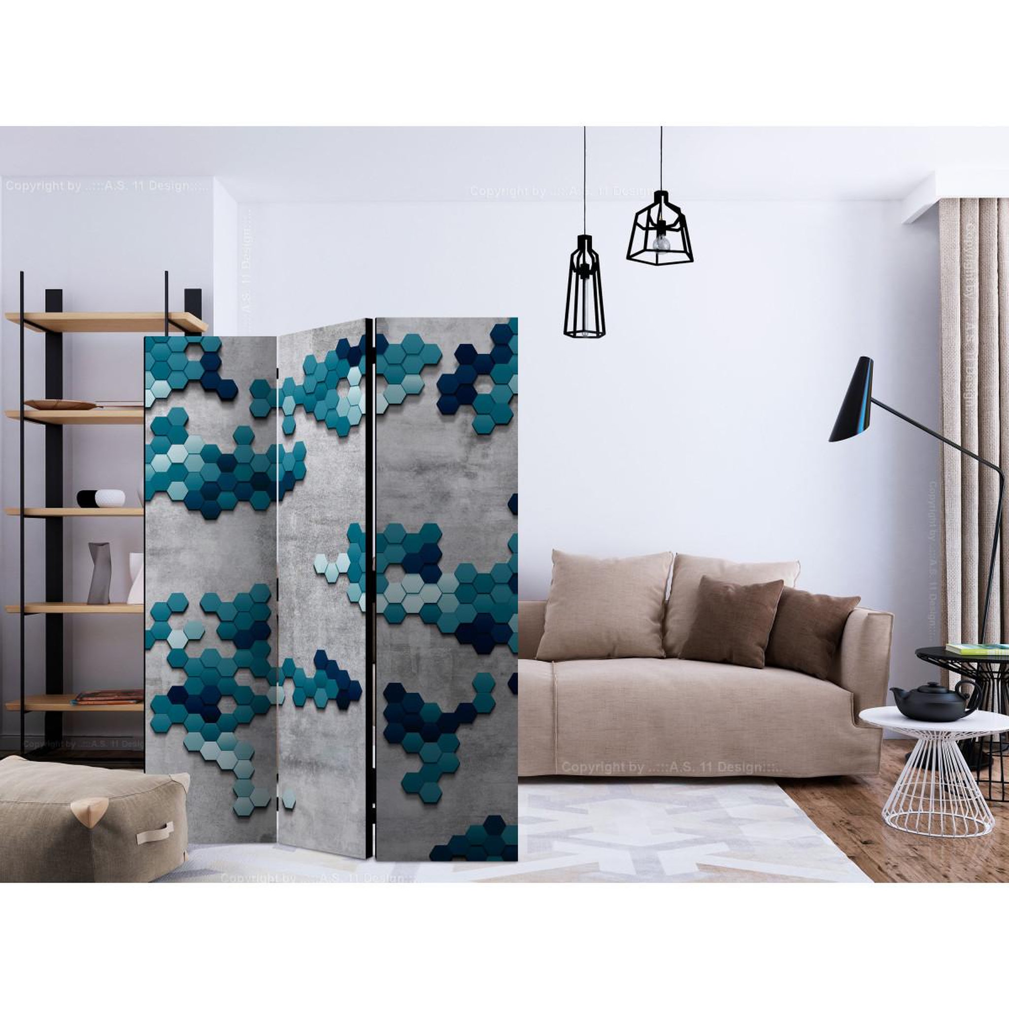 Voir la diapositive 2 : Paris Prix Paravent 3 volets  sea puzzle  135x172cm