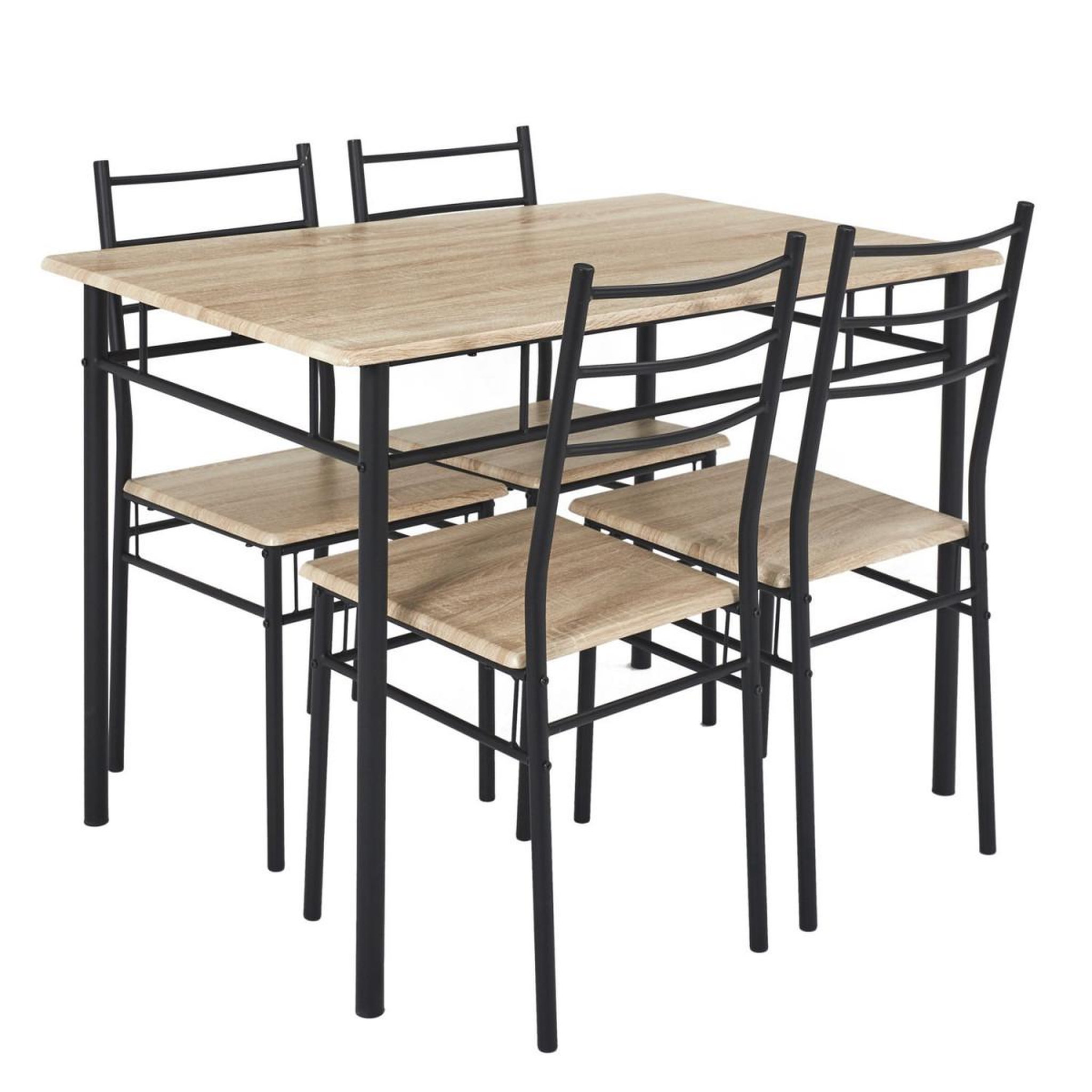 The Home Deco Factory Table à manger & 4 chaises  loka  110cm naturel
