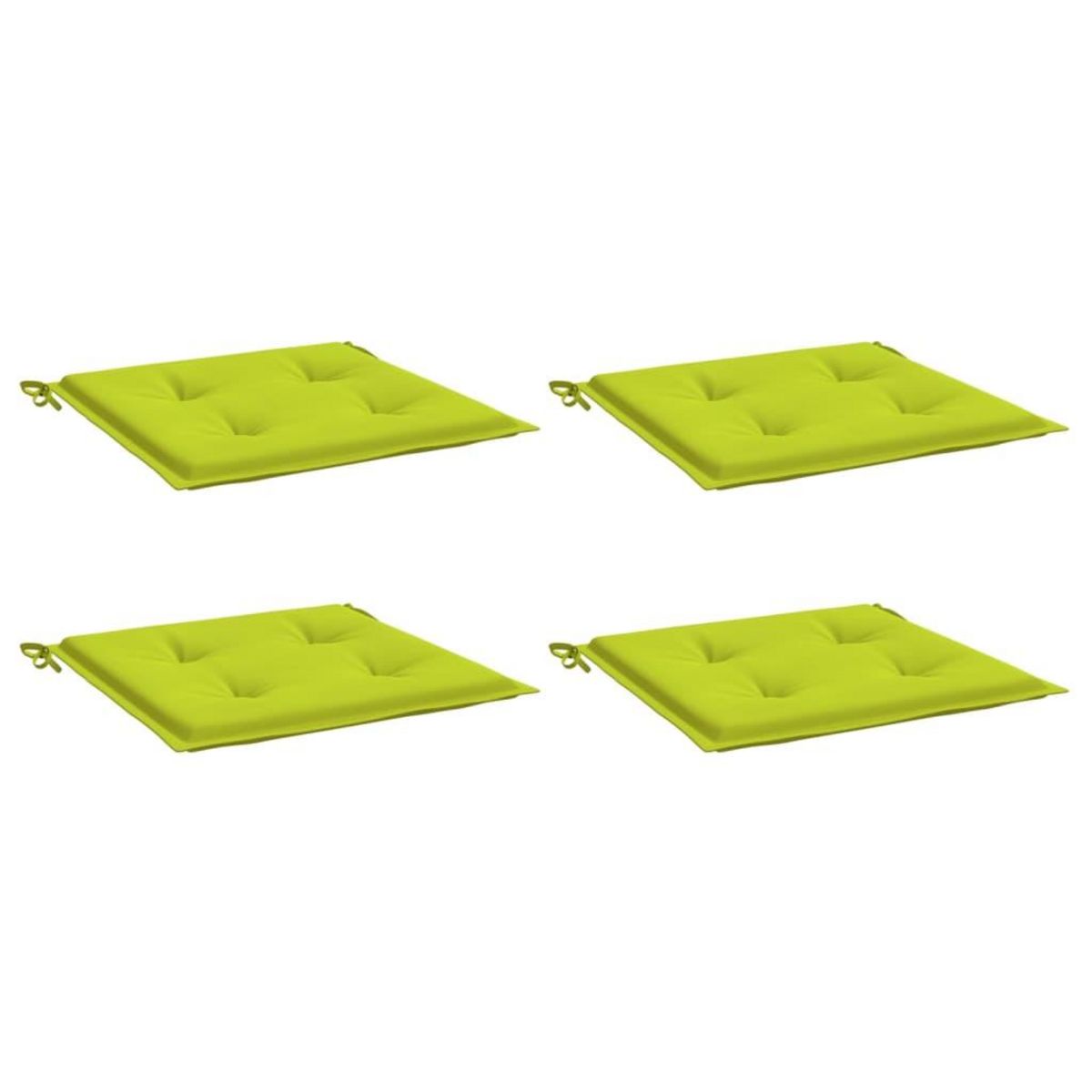 VIDAXL Coussins de chaise de jardin lot de 4 vert vif 40x40x3 cm