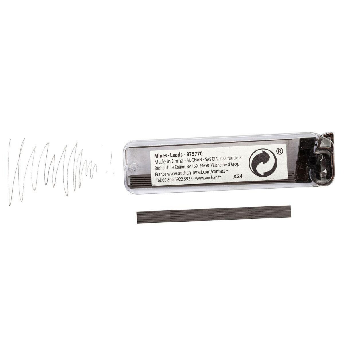 AUCHAN Etui de 24 mines HB 0.7mm