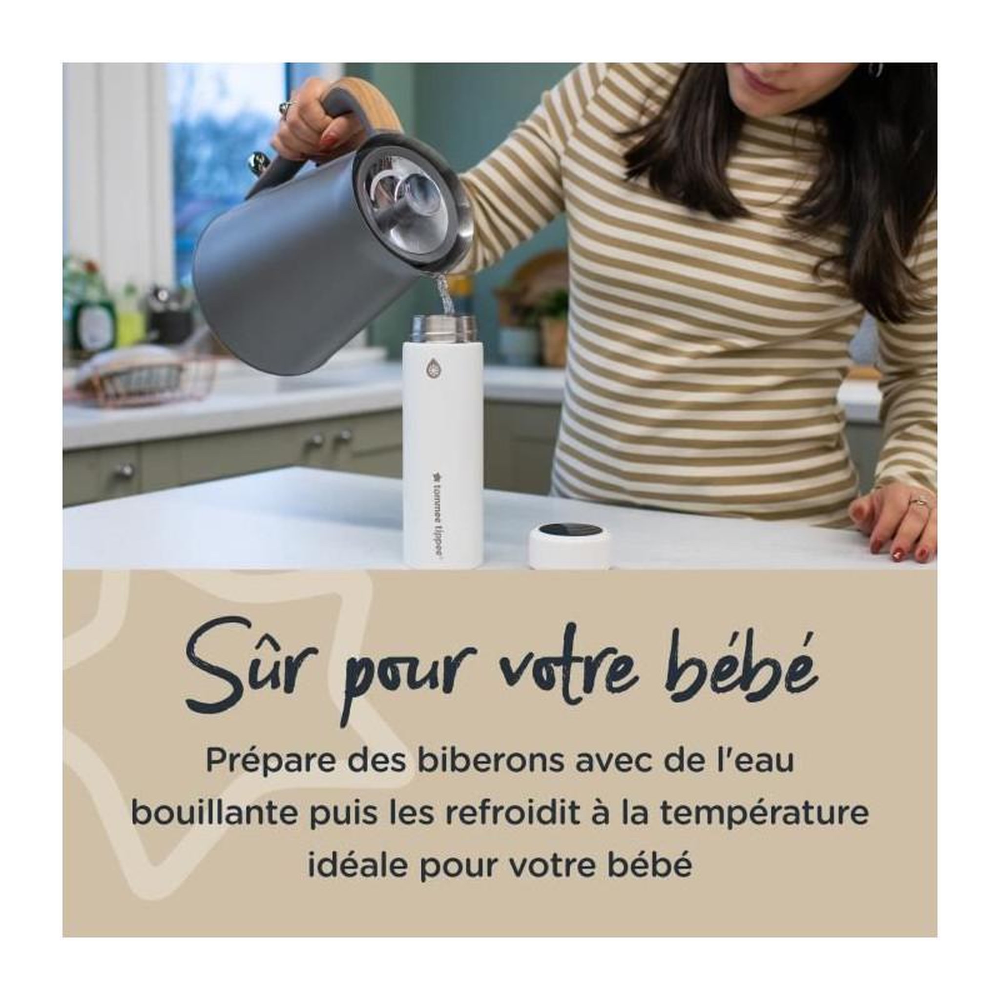 Voir la diapositive 4 : TOMMEE TIPPEE TOMMEE TIPPEE Kit de préparation biberon GoPrep, 2 minutes, thermos refroidisseur, température sur écran LED