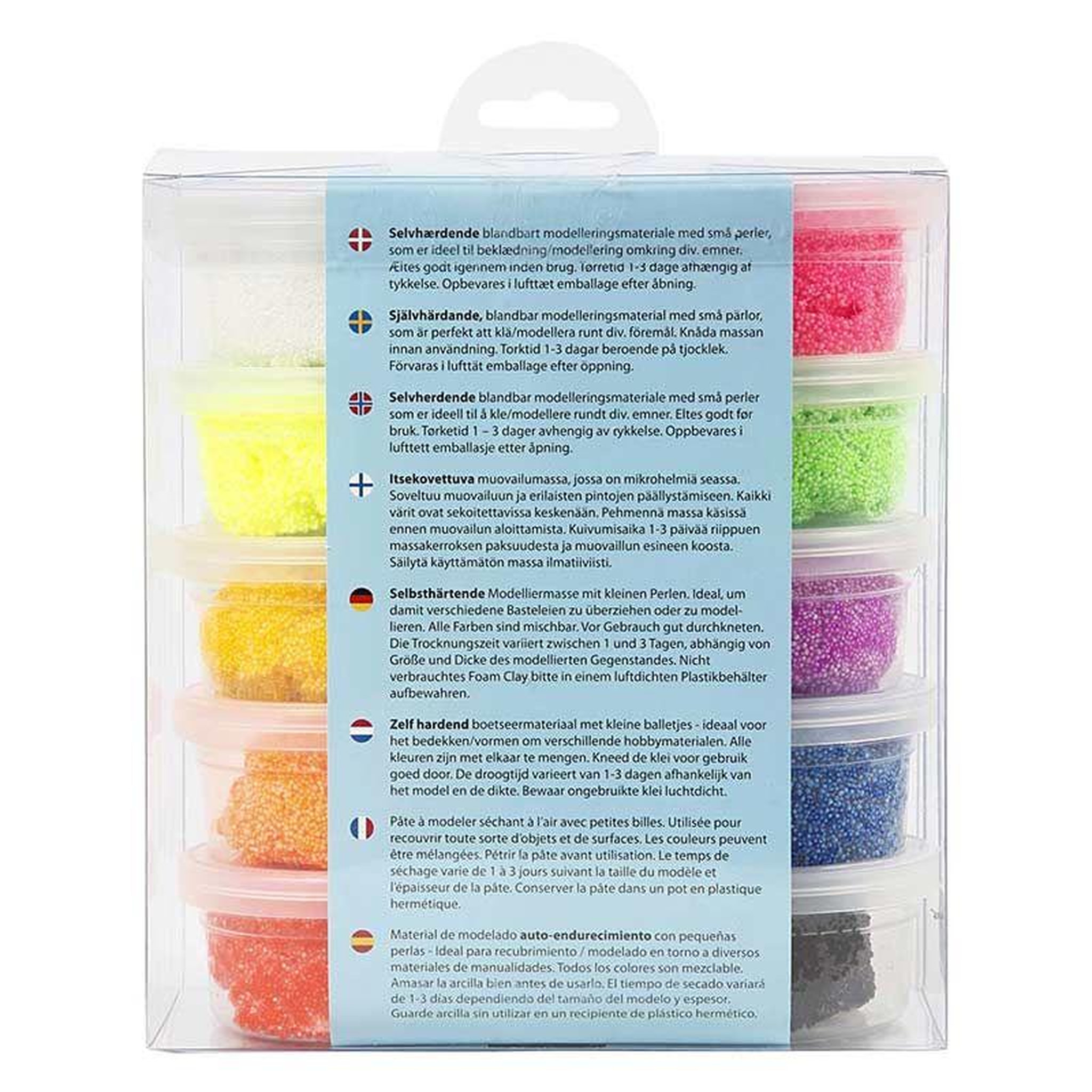Voir la diapositive 3 : CREATIV COMPANY Set 10 pâtes à modeler Foam Clay - Couleurs basiques 35 g