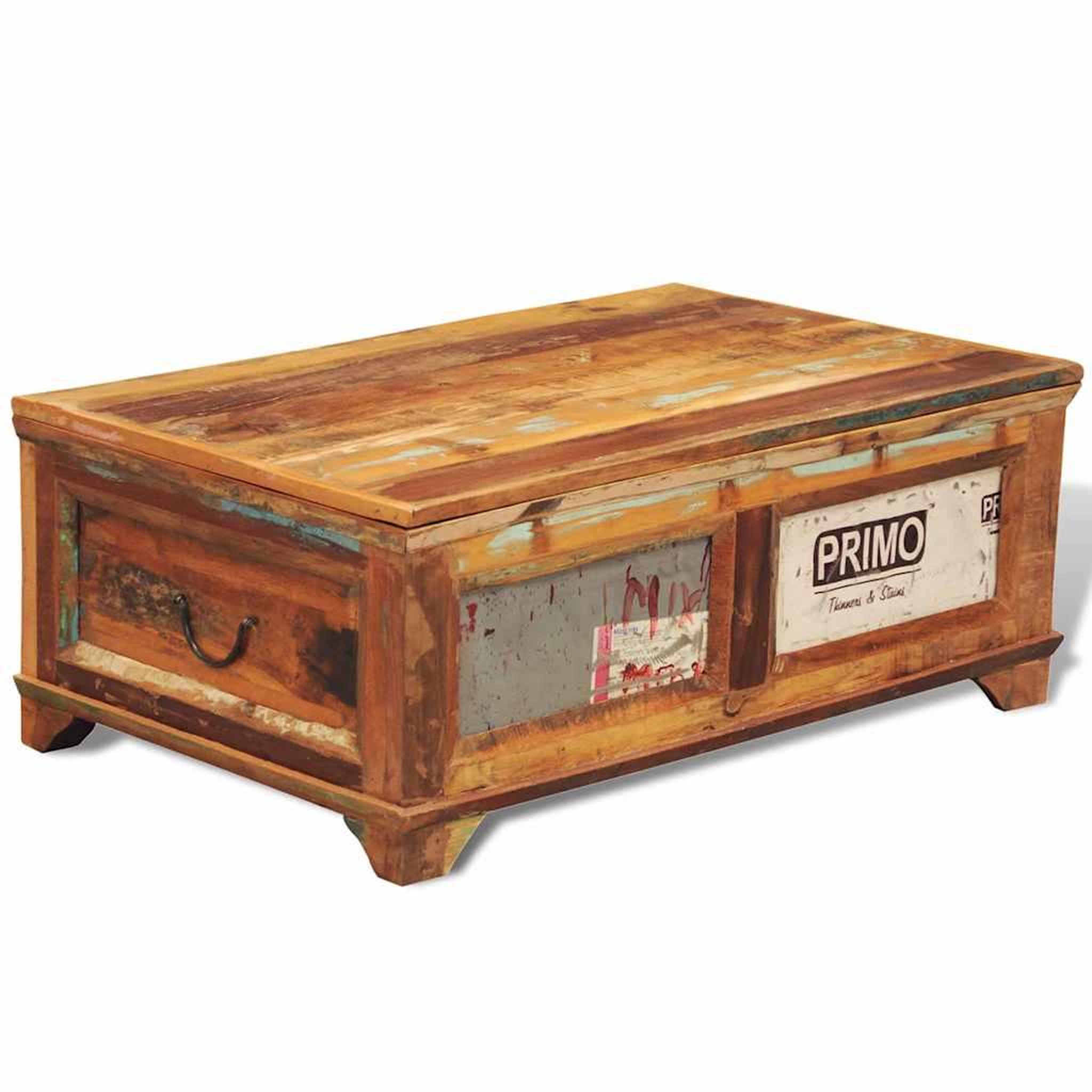 Voir la diapositive 3 : VIDAXL Table basse avec espace de rangement vintage bois recycle
