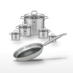 ELO Lot de Faitouts Elo Relief Solution en inox 12/14/16/20/26 cm et Poêle 24 cm