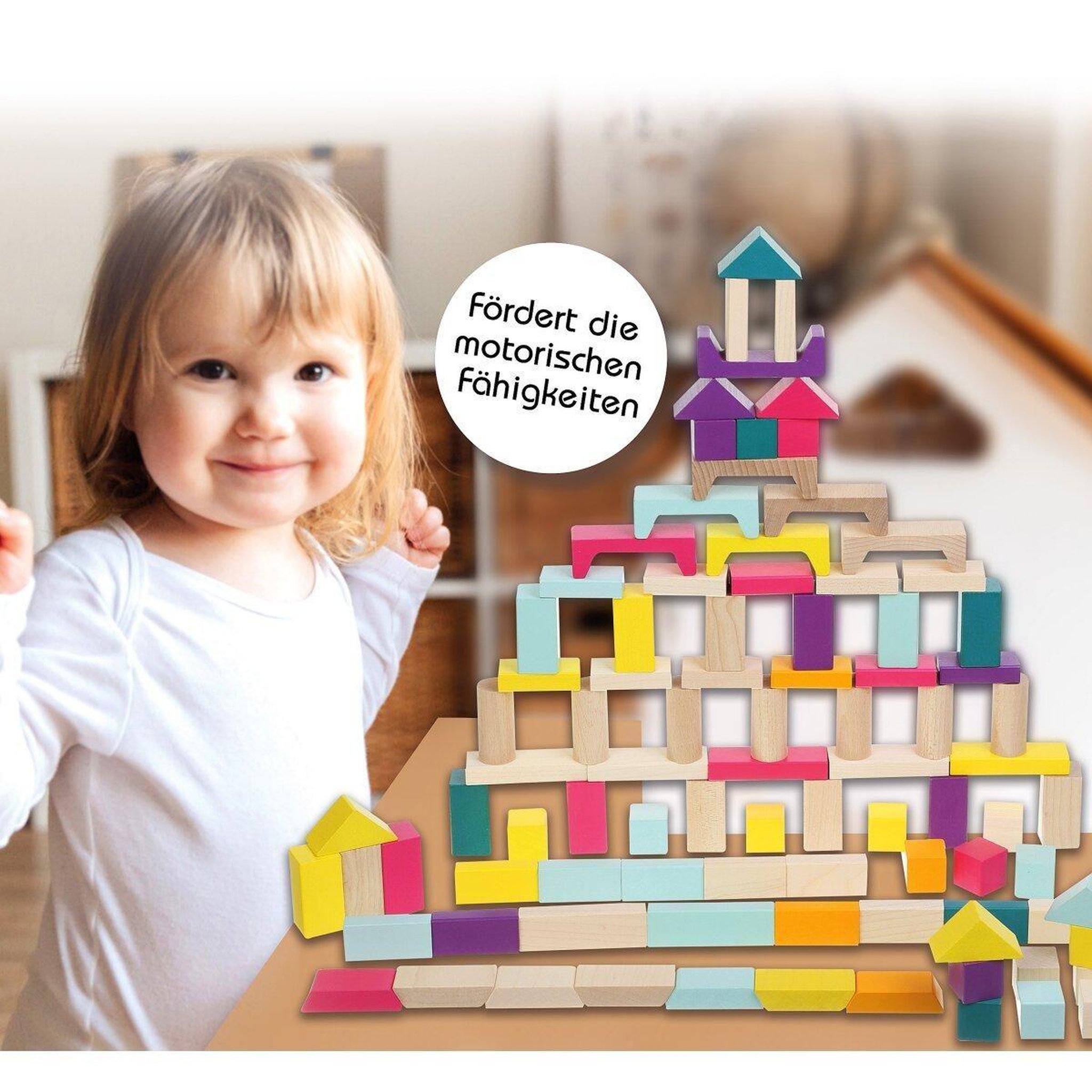 Voir la diapositive 5 : Jamara Jouet en bois kidiwood cubes en bois mélange détonnant 100 parties