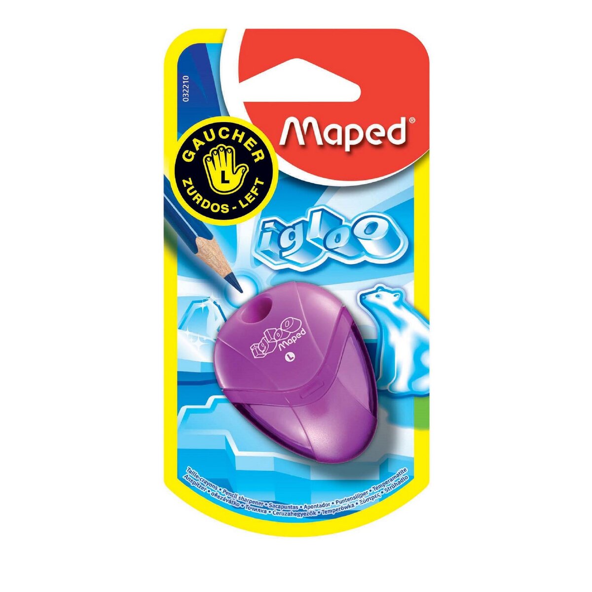 MAPED Taille-crayons avec réservoir pour gaucher Igloo 1 trou Violet