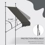 Voir la diapositive 5 : OUTSUNNY Store banne autoportant manuel rétractable 1,5L x 1,2l x 2,1-3H m inclinaison réglable métal alu polyester gris