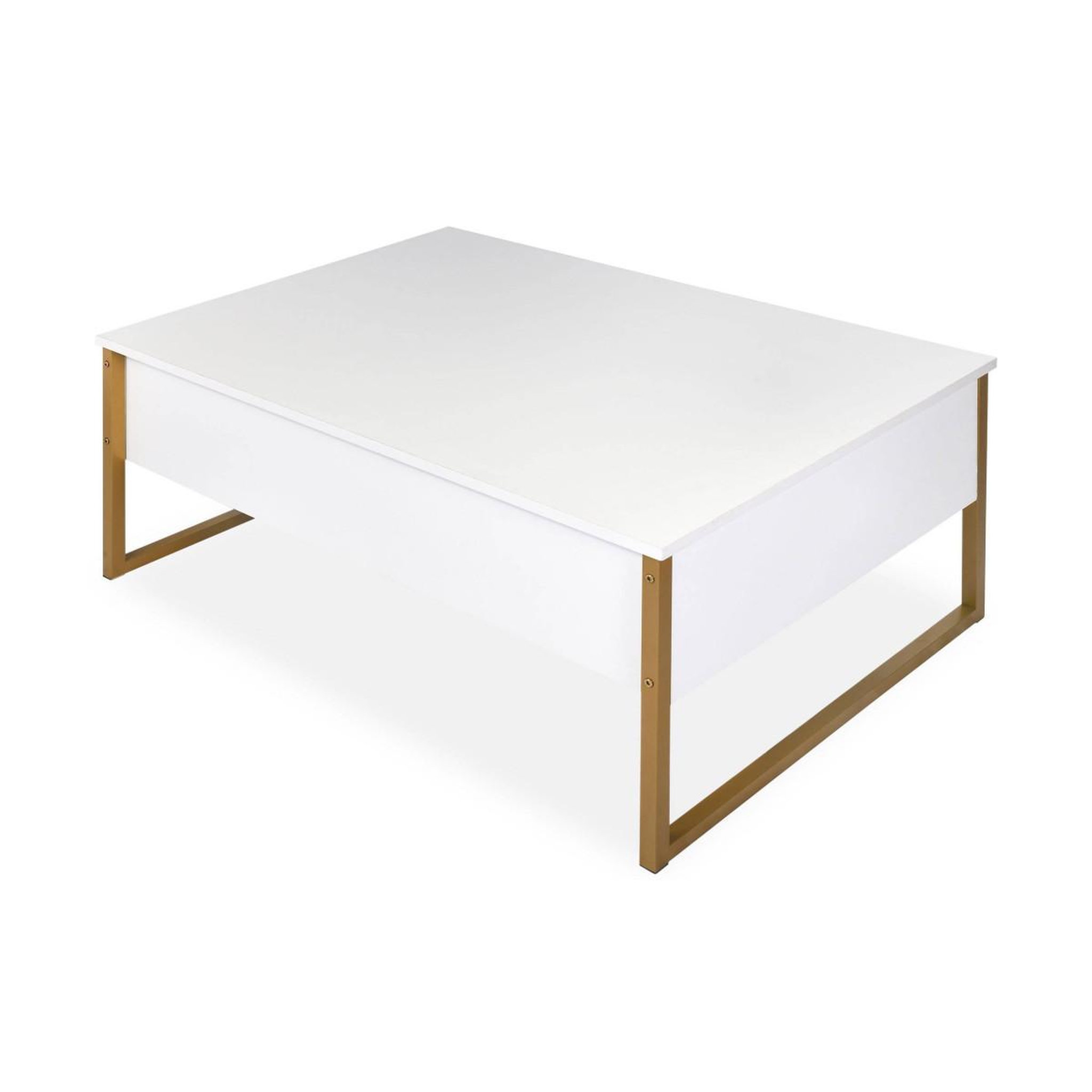 Voir la diapositive 4 : Paris Prix Table basse design  valentin  90cm blanc & or