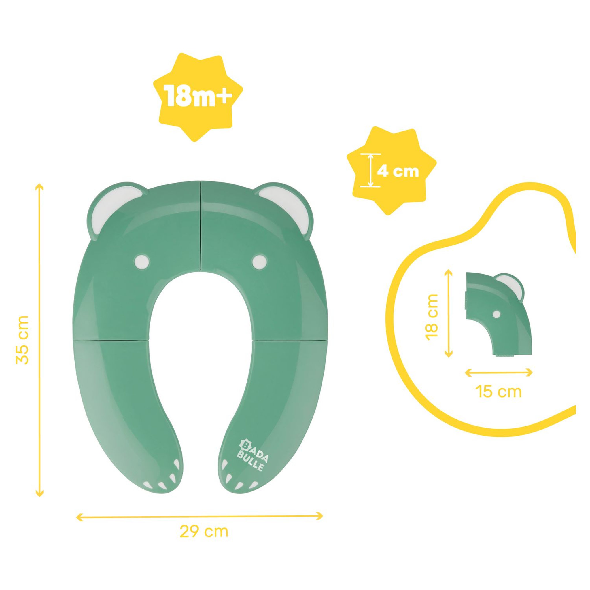 Voir la diapositive 4 : BADABULLE Réducteur de toilette pliable
