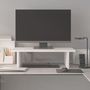 Voir la diapositive 3 : VIDAXL Support de moniteur Blanc 50x27x15 cm Bois de pin solide