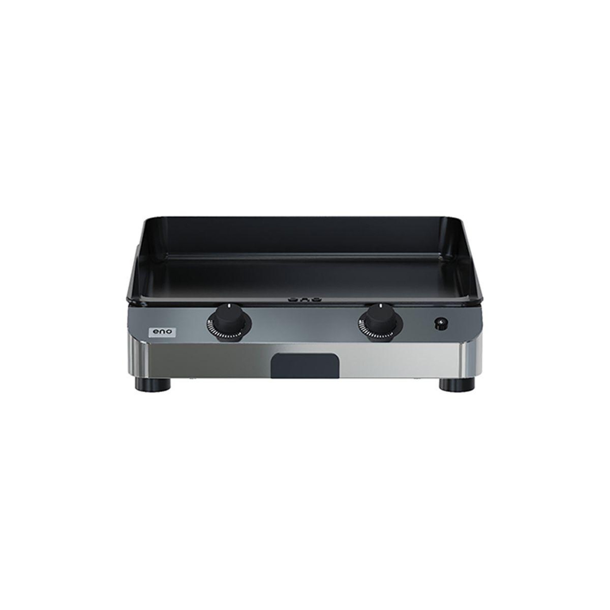 Voir la diapositive 2 : Eno Plancha gaz fusion 60 inox 2 brûleurs à poser, 57x39 cm