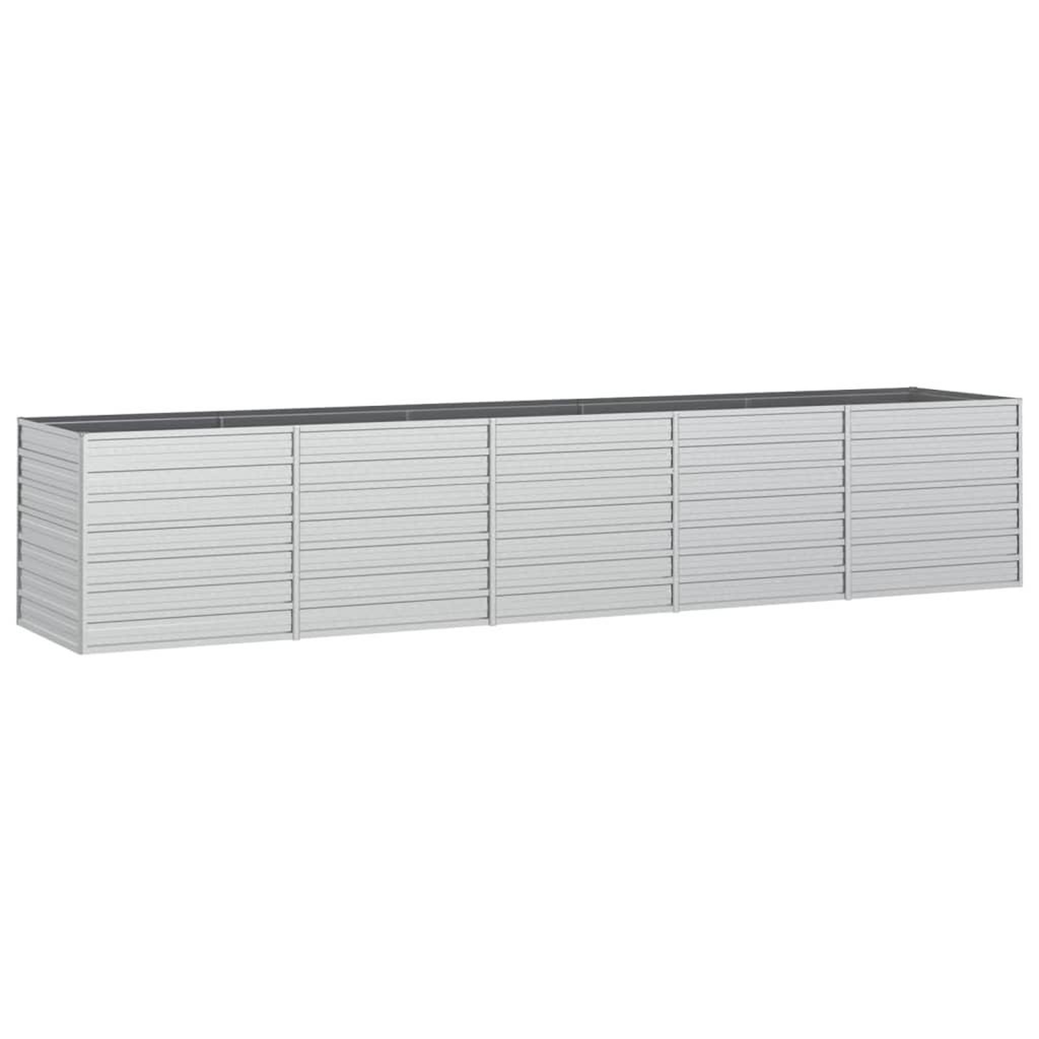 Voir la diapositive 2 : VIDAXL Lit sureleve de jardin 400x80x77 cm Acier galvanise Argente
