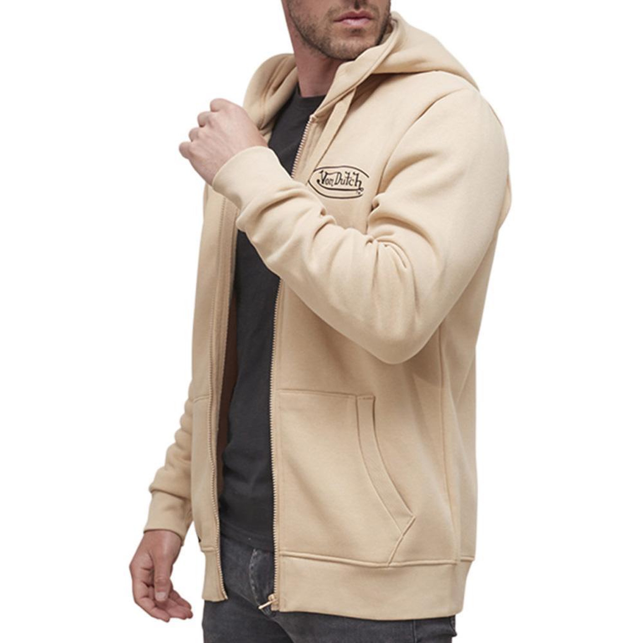 Voir la diapositive 1 : VON DUTCH Sweat Zippé Beige Homme Von Dutch SLIMBE