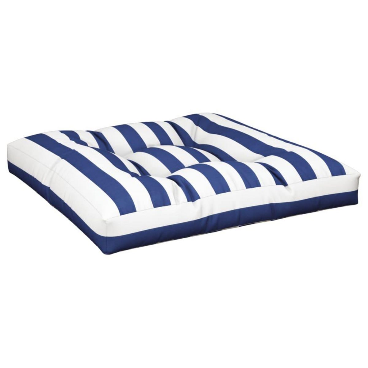 VIDAXL Coussins de palette lot de 2 rayures bleues/blanches tissu