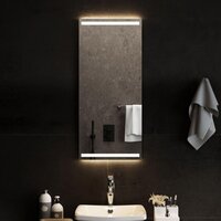 HOMCOM Miroir lumineux LED armoire murale design de salle de bain 2 en 1  dim. 50L x 15l x 60H cm MDF blanc pas cher 