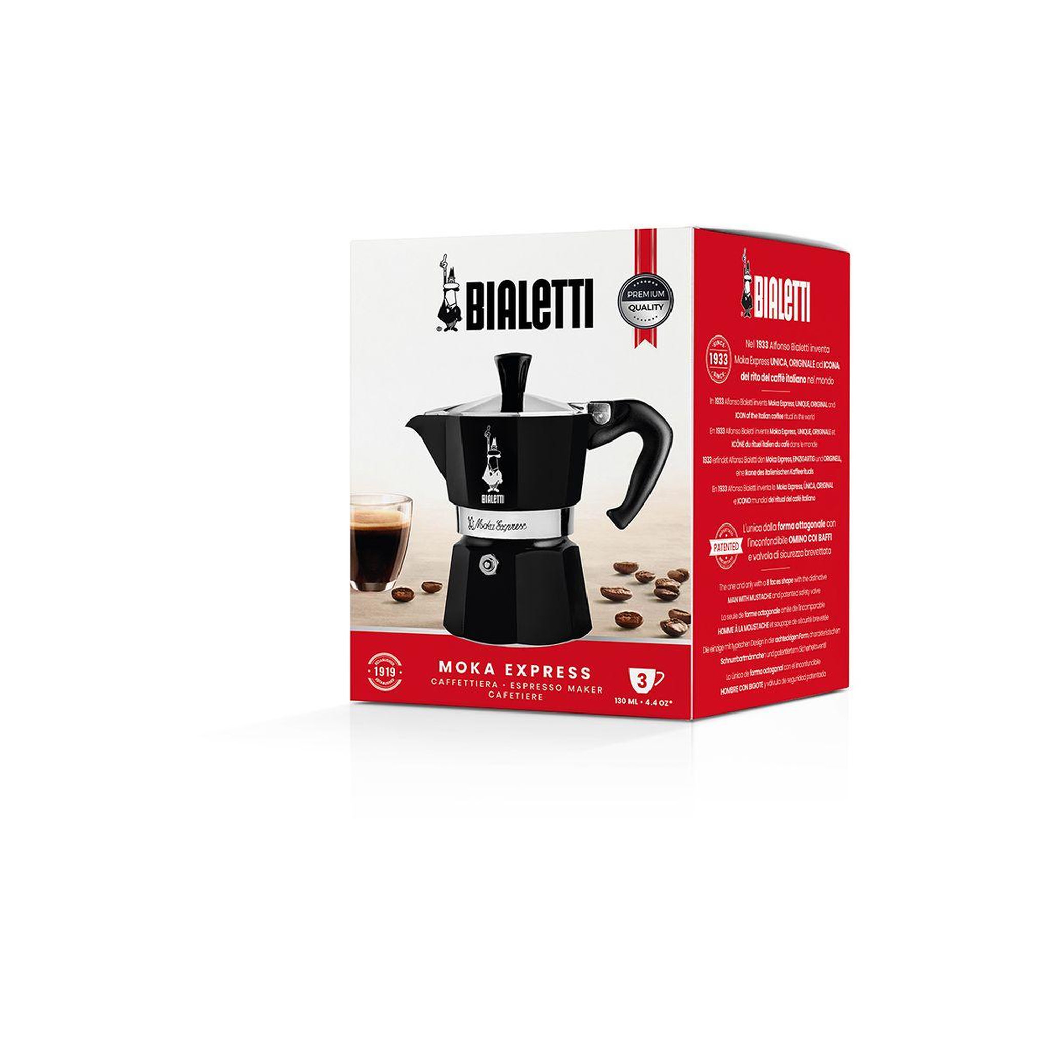Voir la diapositive 4 : BIALETTI Cafetière italienne moka express noir 3 tasses