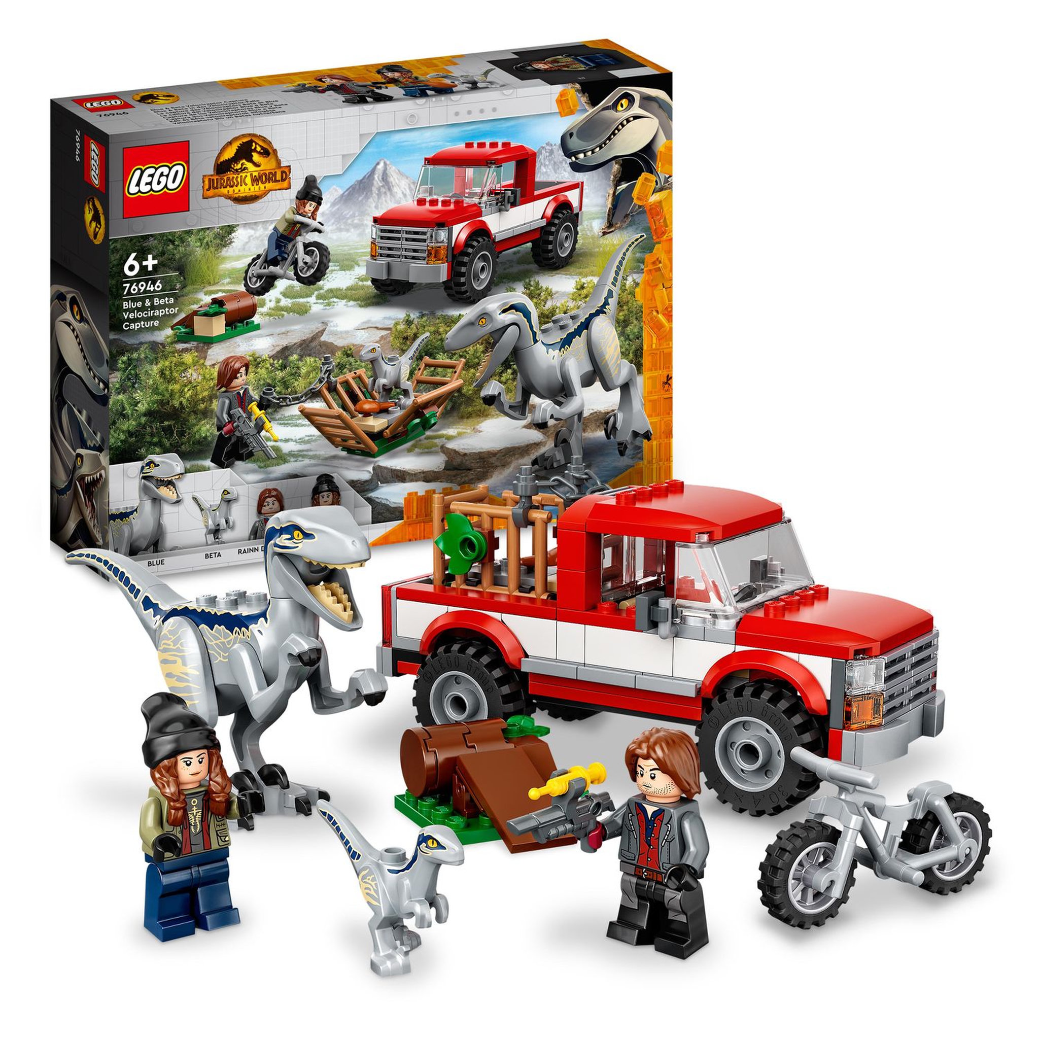 Voir la diapositive 2 : LEGO Jurassic World 76946 La Capture des Vélociraptors Beta et Blue