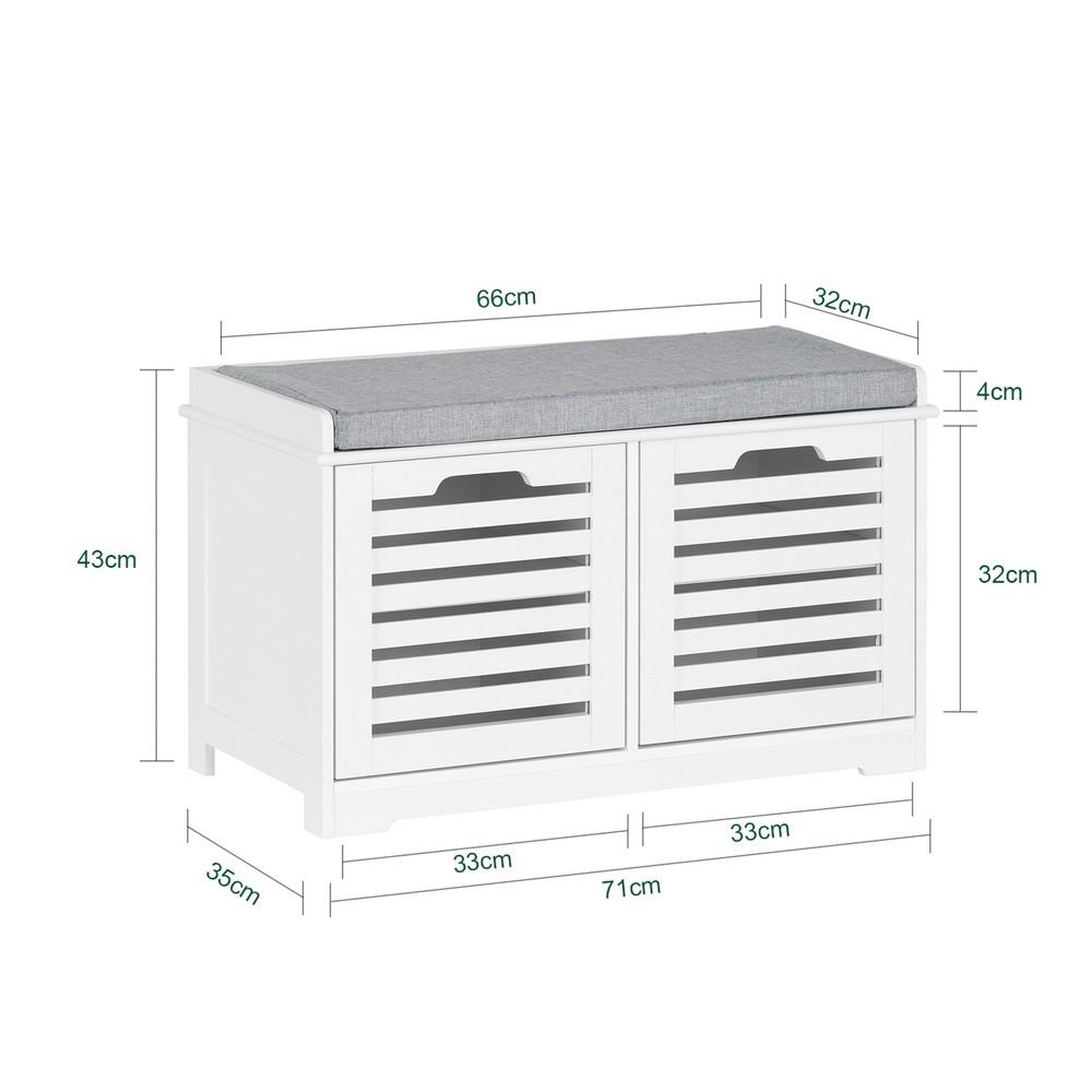 Voir la diapositive 3 : SOBUY SoBuy - Banc de rangement à chaussures avec deux portes - Moderne - FSR23-II